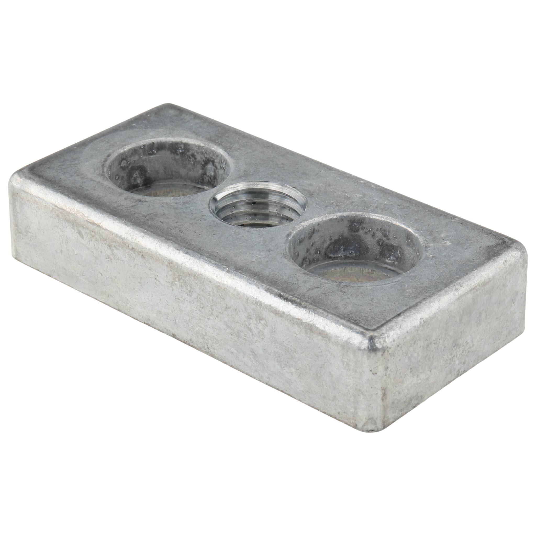 Platte, Transport- und Fußplatte M16, 40x80x16, Zink-Druckguß, blank