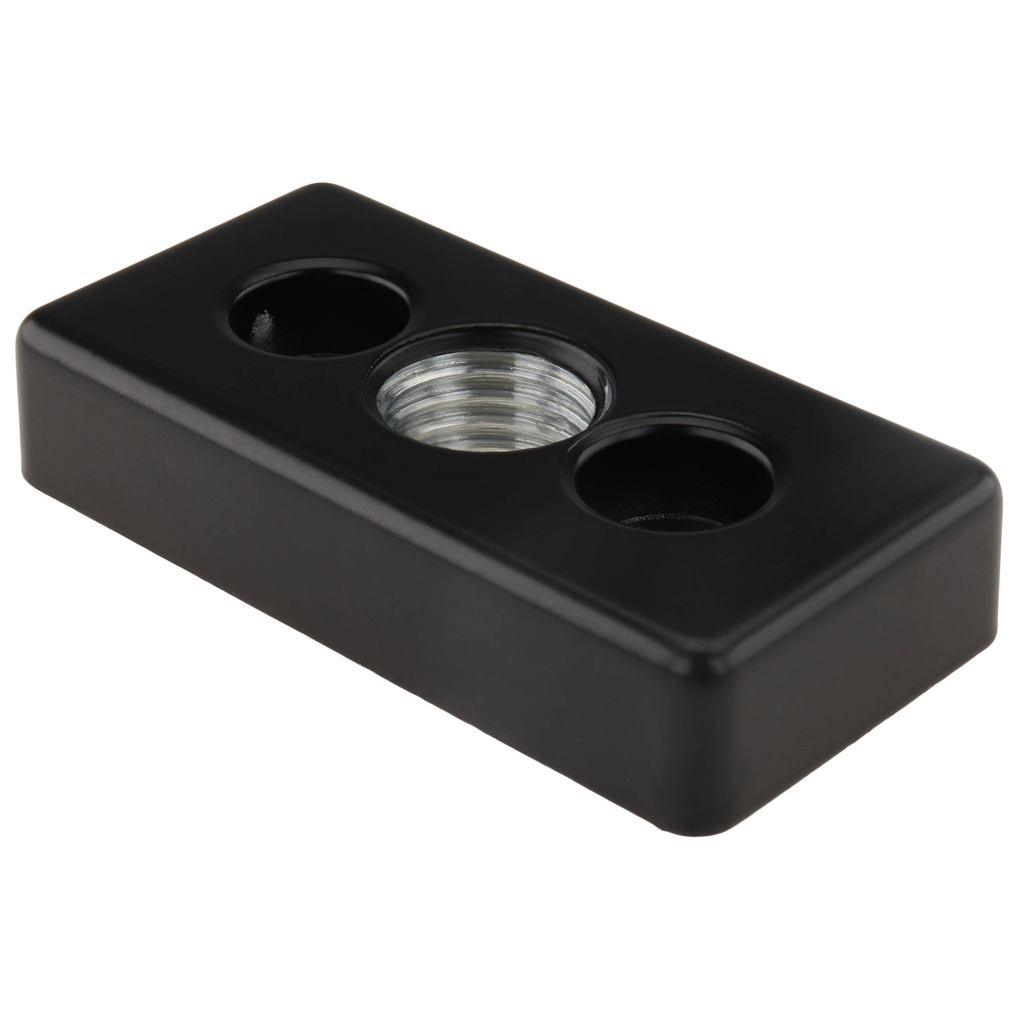 Platte, Transport- und Fußplatte M20, 40x80x16, Zink-Druckguß, pulverbeschichtet, schwarz