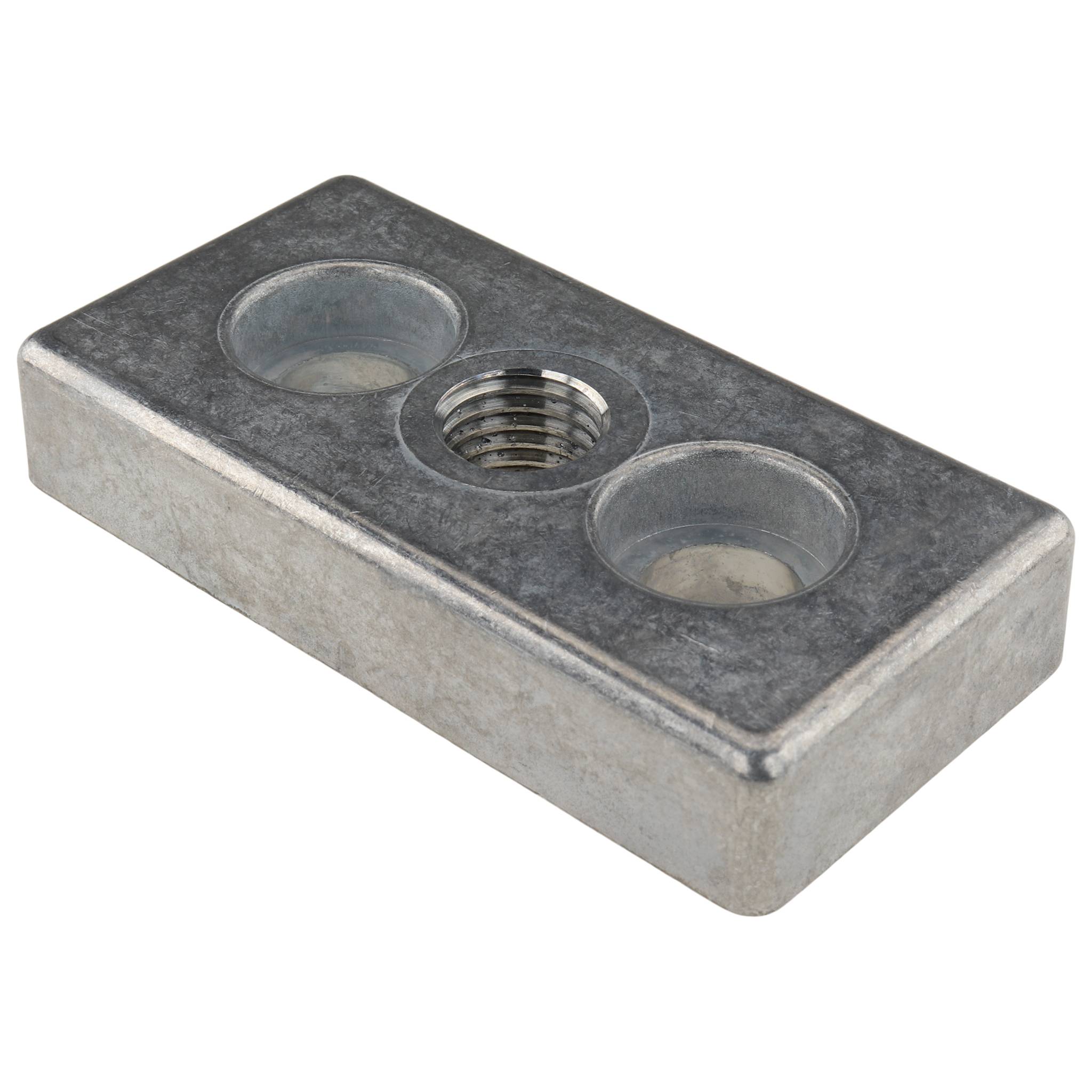 Platte, Transport- und Fußplatte M16, 45x90x16, Zink-Druckguß, blank