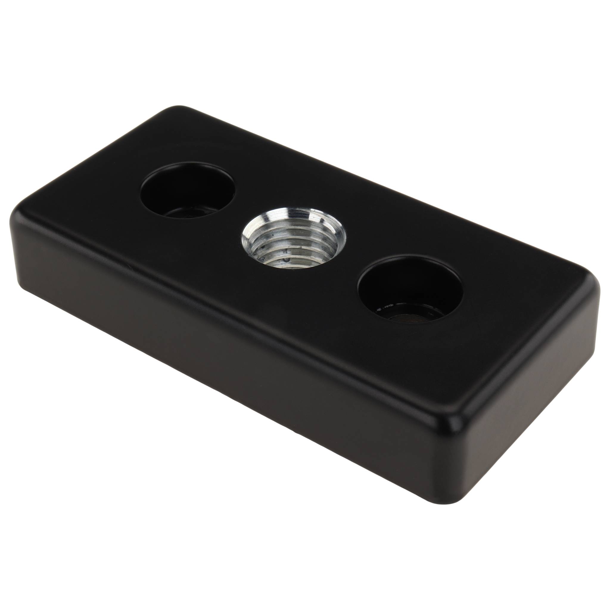 Platte, Transport- und Fußplatte M16, 45x90x16, Zink-Druckguß, pulverbeschichtet, schwarz