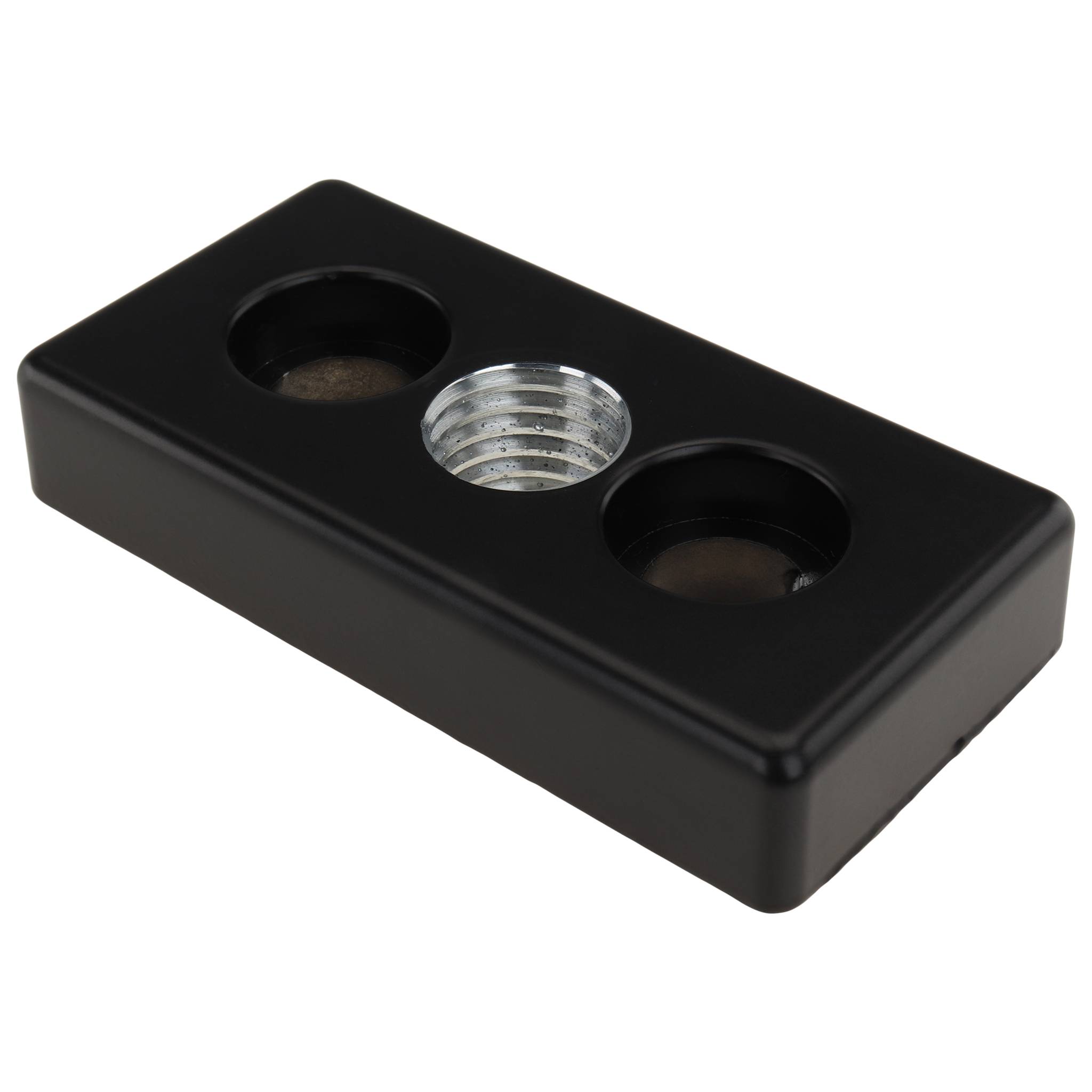 Platte, Transport- und Fußplatte M20, 45x90x16, Zink-Druckguß, pulverbeschichtet, schwarz