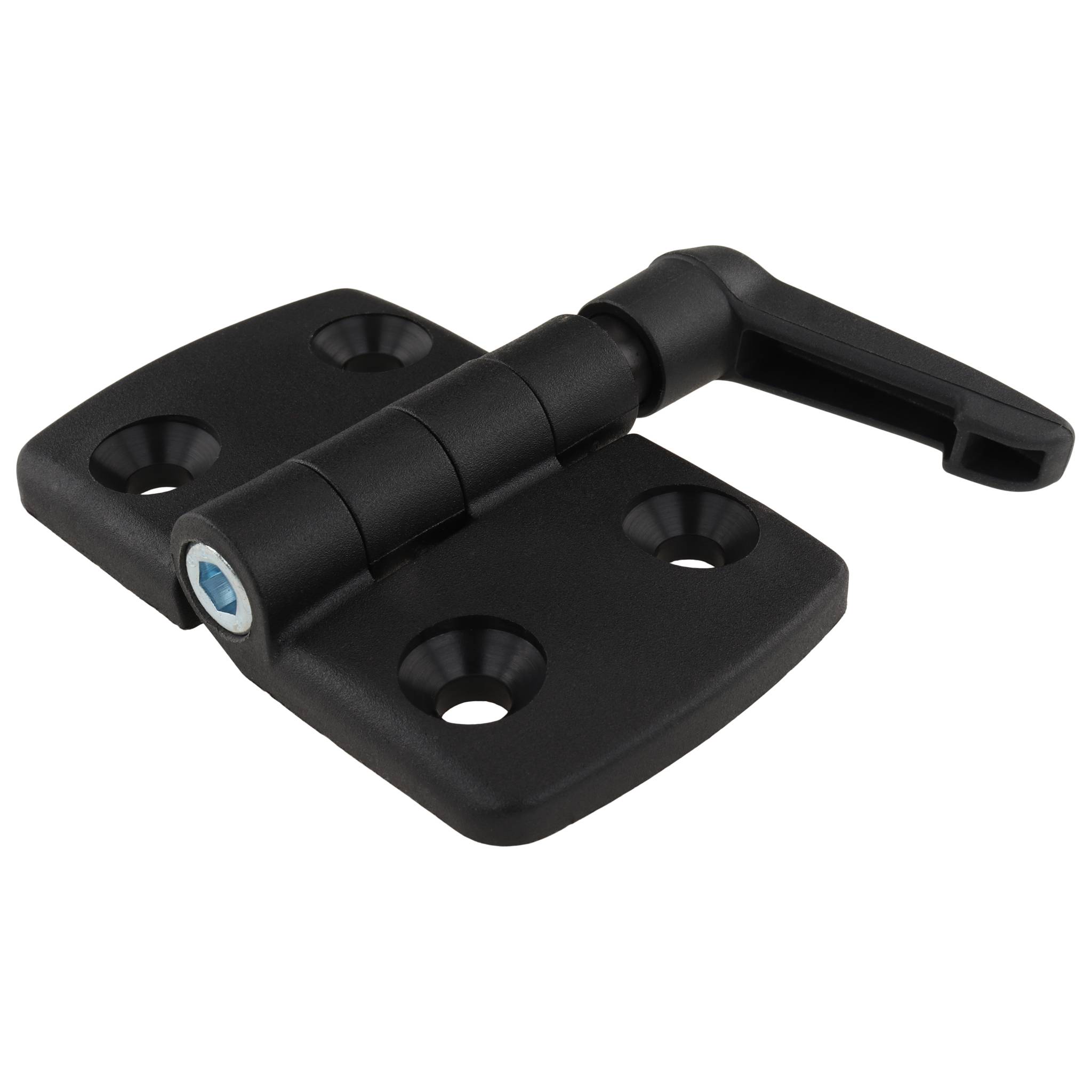 Scharnier, Kunststoff-Kombischarnier, 77x77,5x16, Kunststoff PA glasfaserverstärkt, schwarz