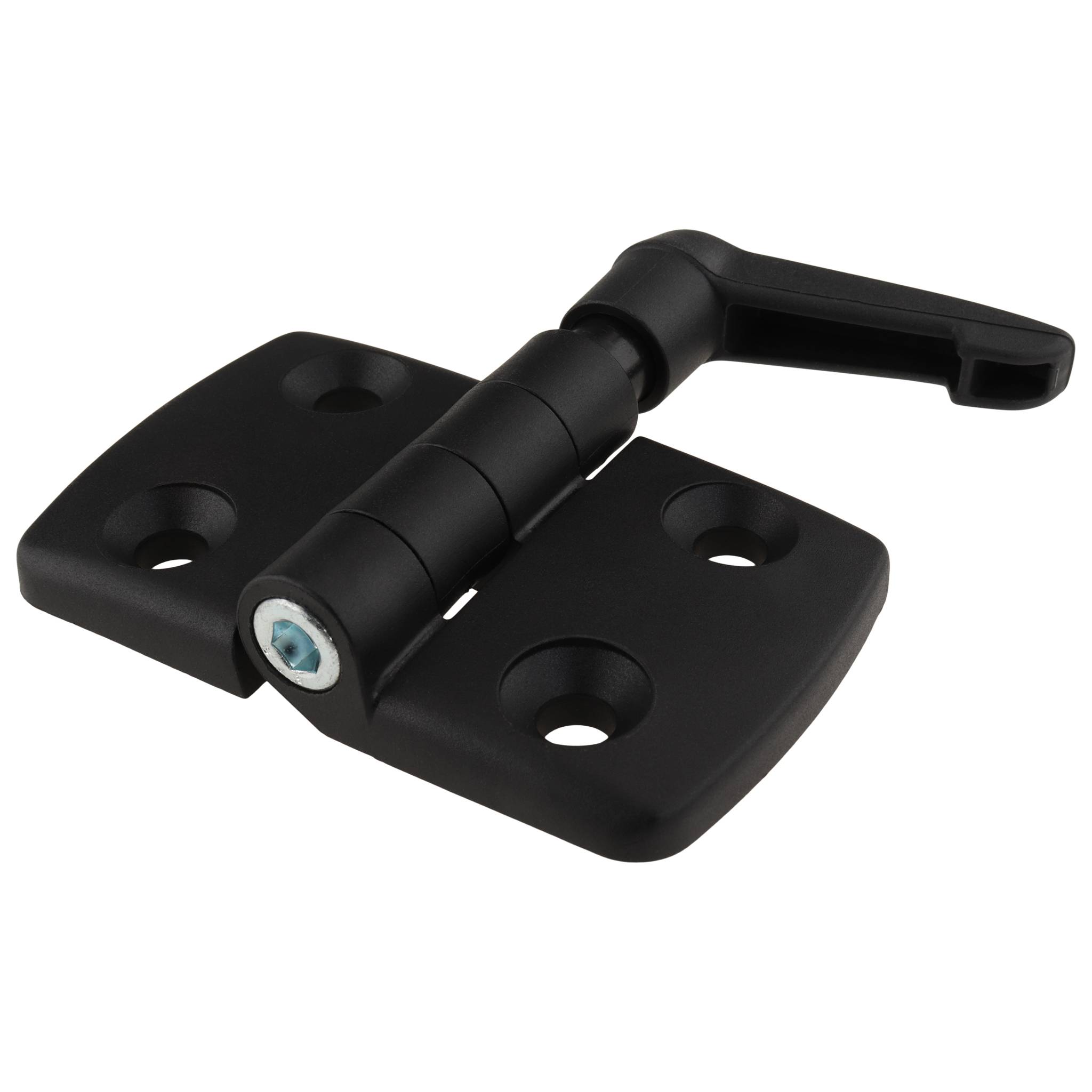 Scharnier, Kunststoff-Kombischarnier, 77x77,5x16, Kunststoff PA glasfaserverstärkt, schwarz