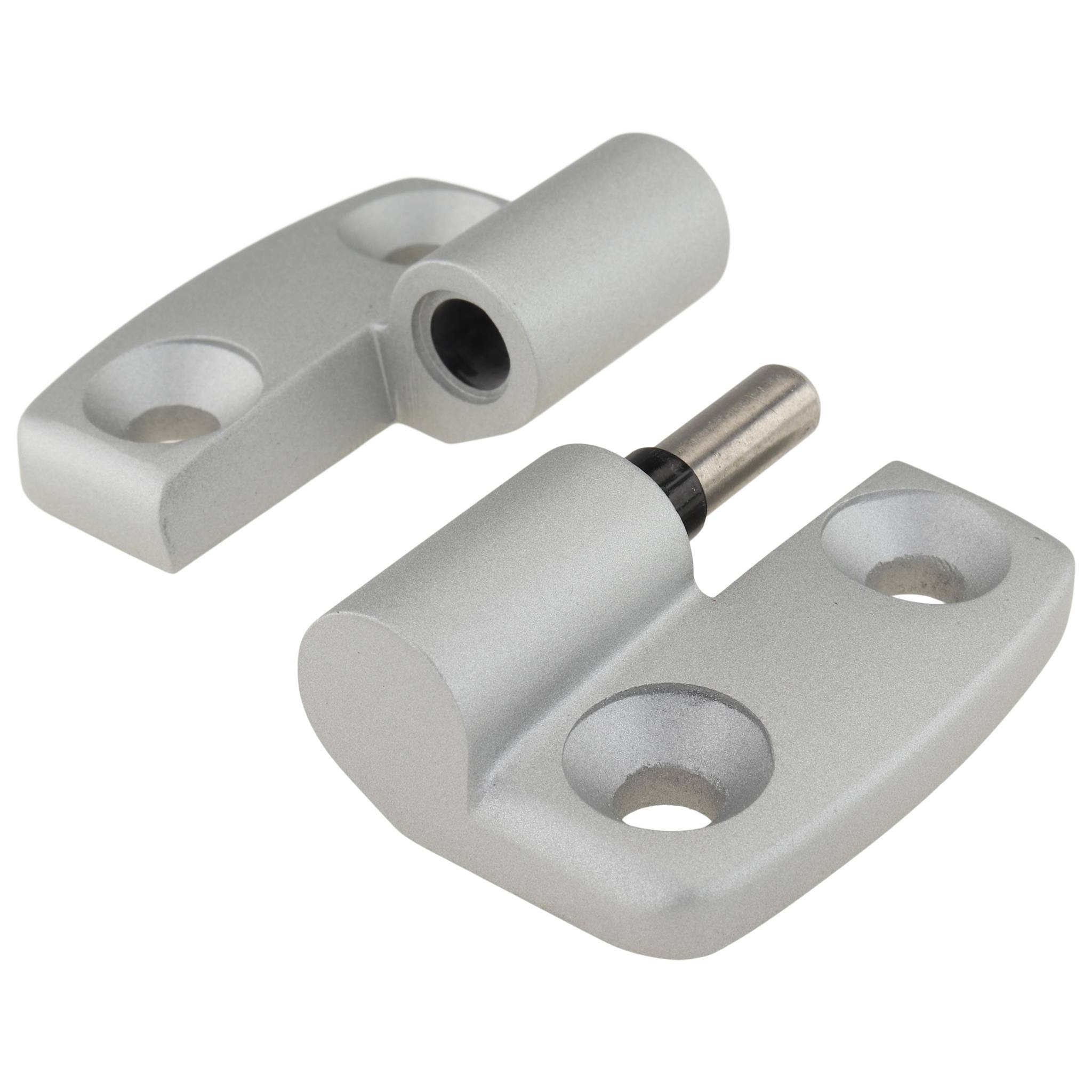 Scharnier, Kombischarnier, 52x48x16, Aluminiumdruckguß, pulverbeschichtet, alufarbig