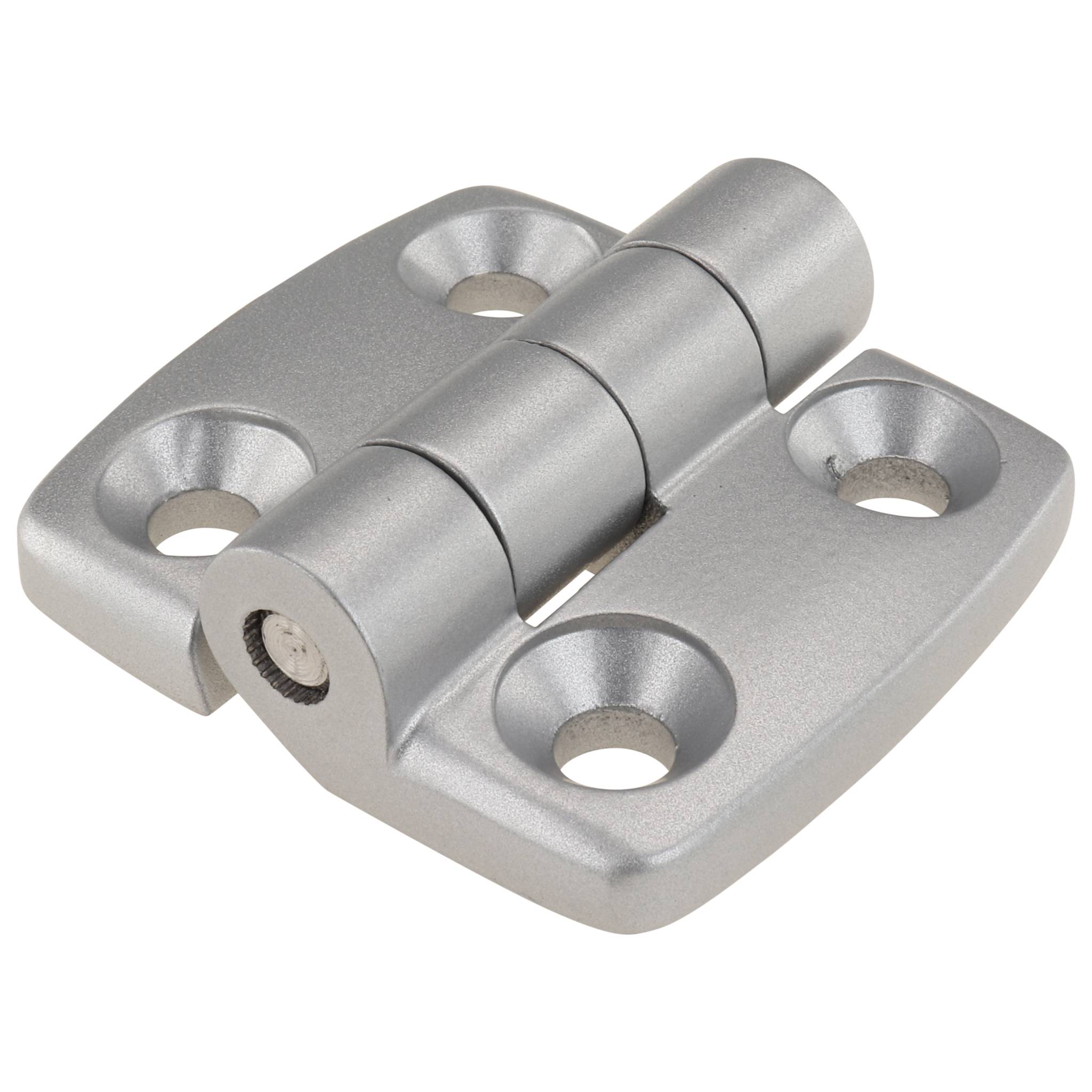 Scharnier, Kombischarnier, 52x48x16, Aluminiumdruckguß, pulverbeschichtet, alufarbig