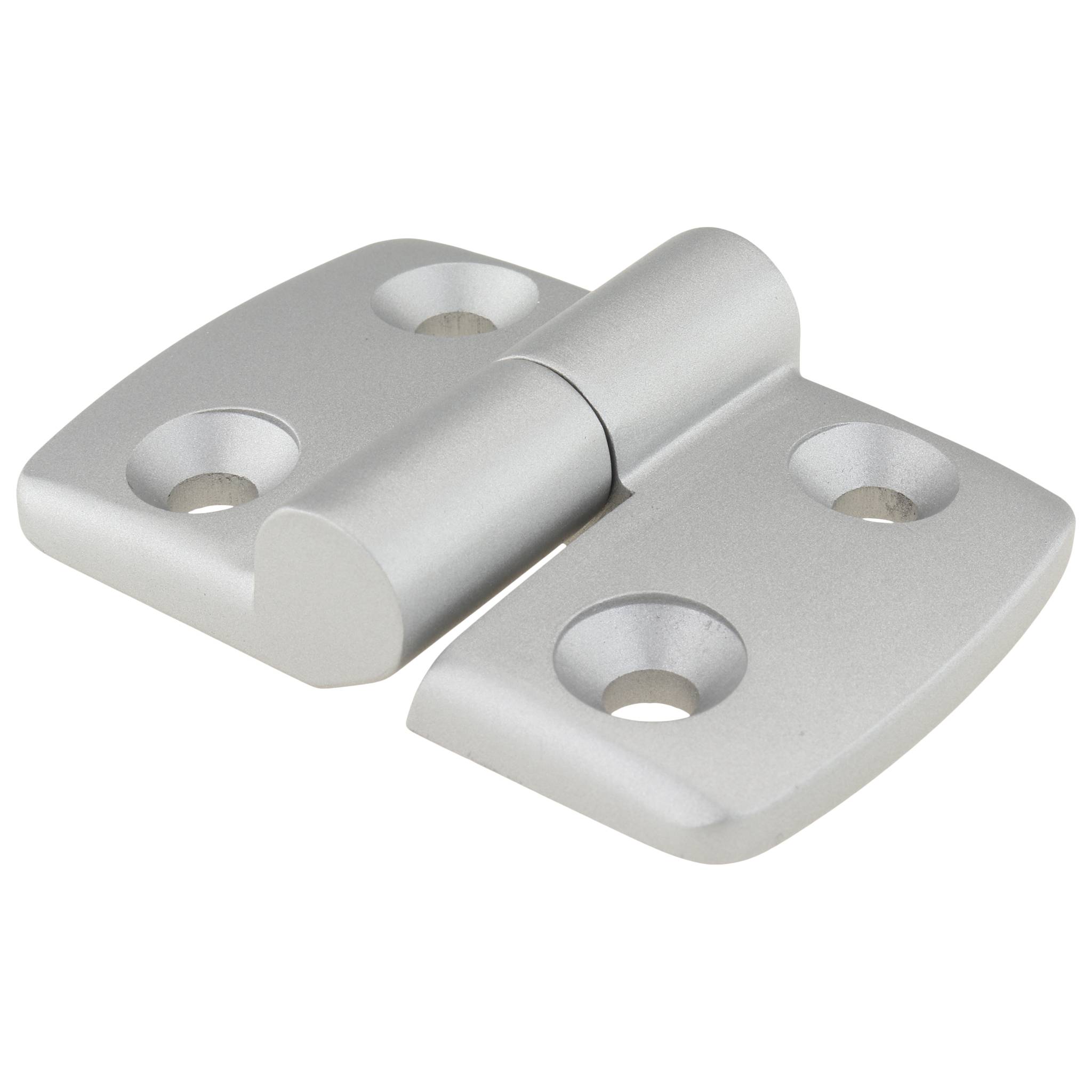 Scharnier, Kombischarnier, 72x48x16, Aluminiumdruckguß, pulverbeschichtet, alufarbig