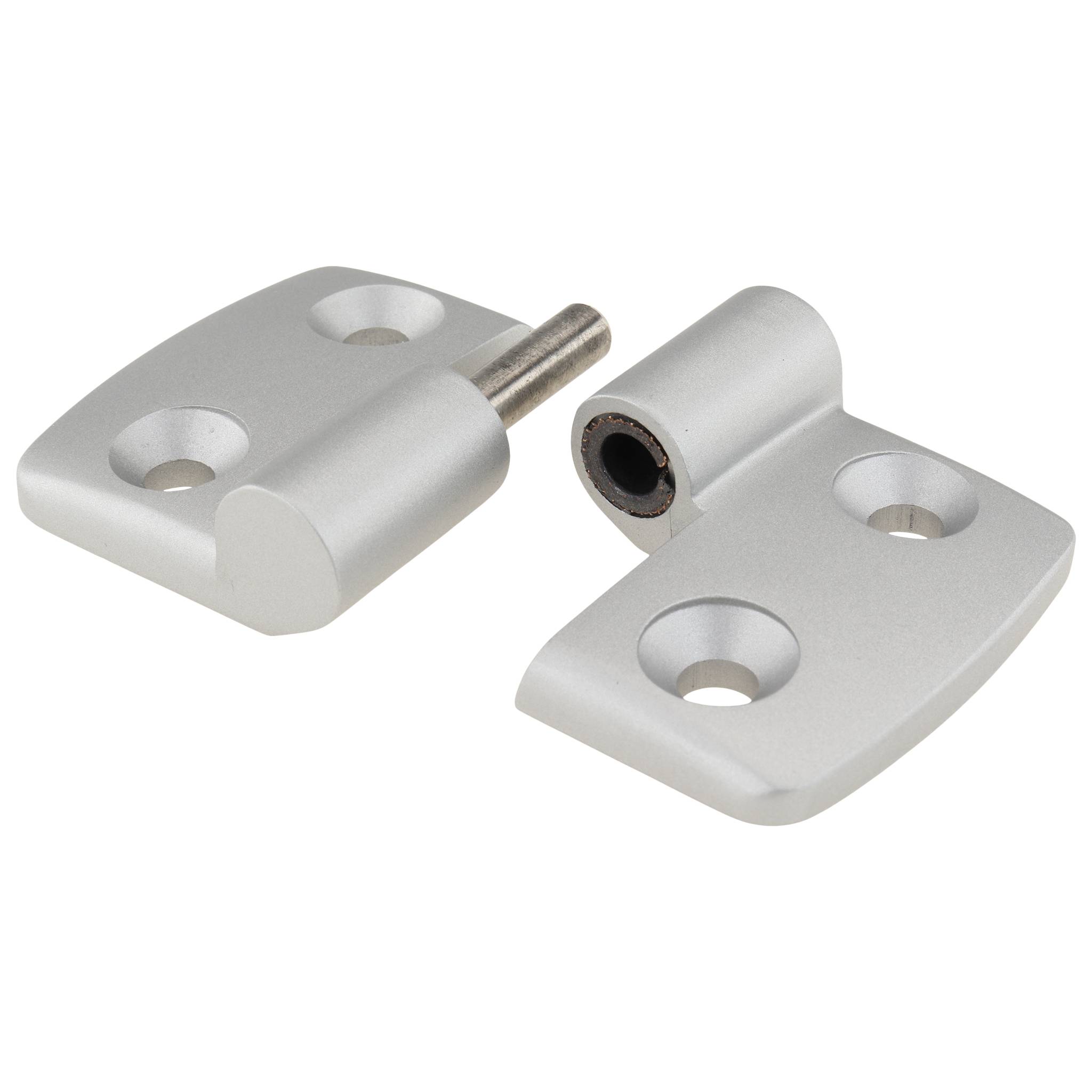 Scharnier, Kombischarnier, 72x48x16, Aluminiumdruckguß, pulverbeschichtet, alufarbig