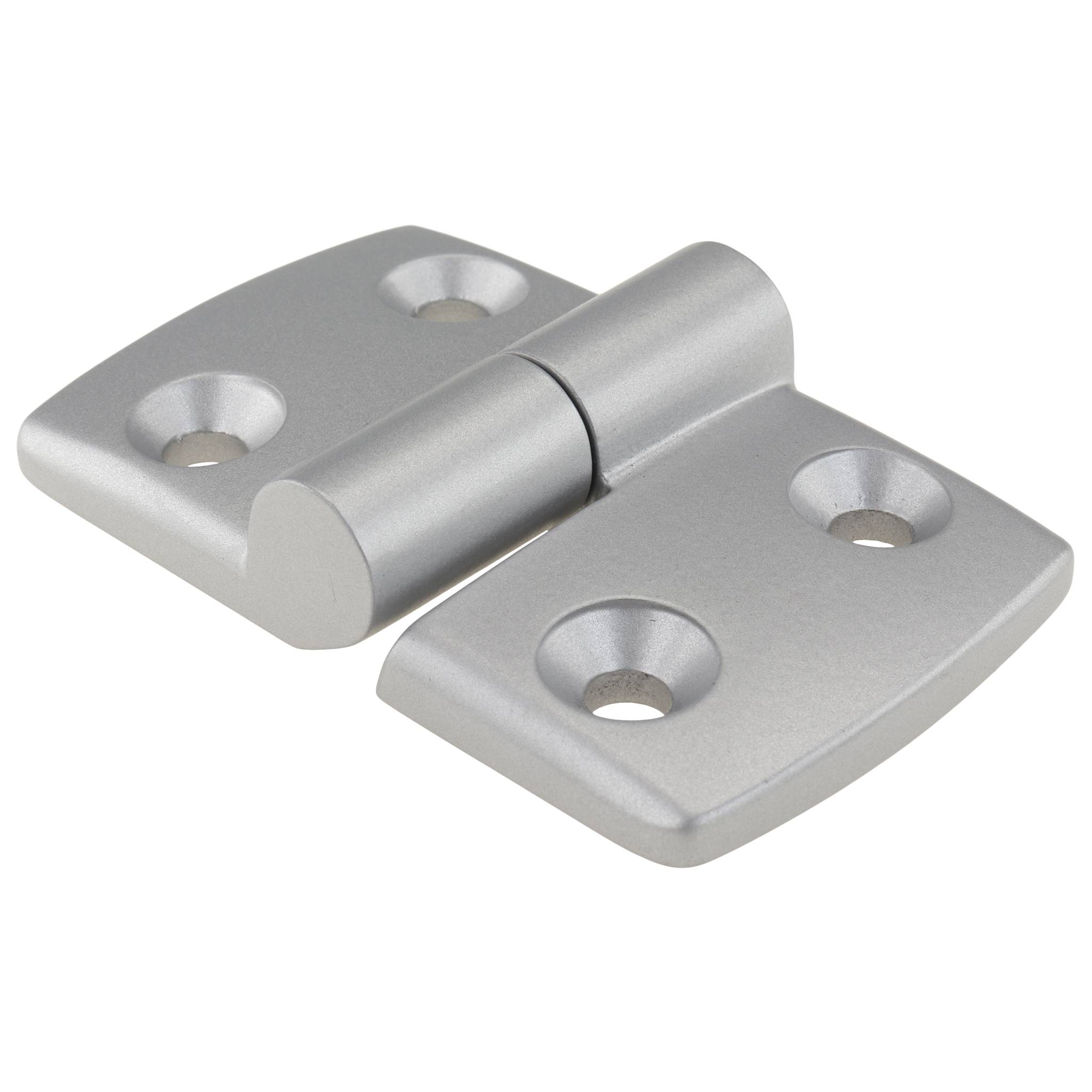 Scharnier, Kombischarnier, 77x48x16, Aluminiumdruckguß, pulverbeschichtet, alufarbig