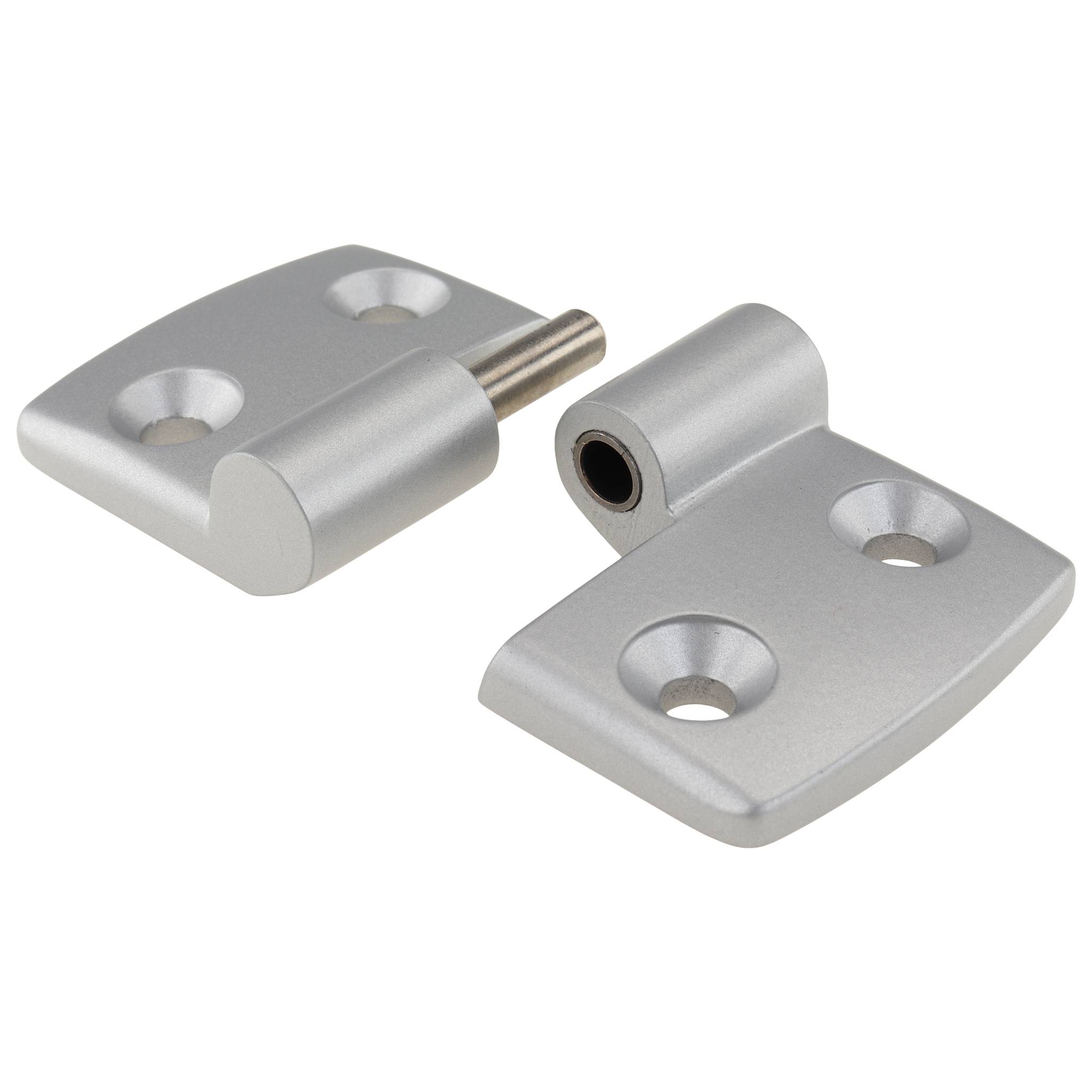 Scharnier, Kombischarnier, 77x48x16, Aluminiumdruckguß, pulverbeschichtet, alufarbig