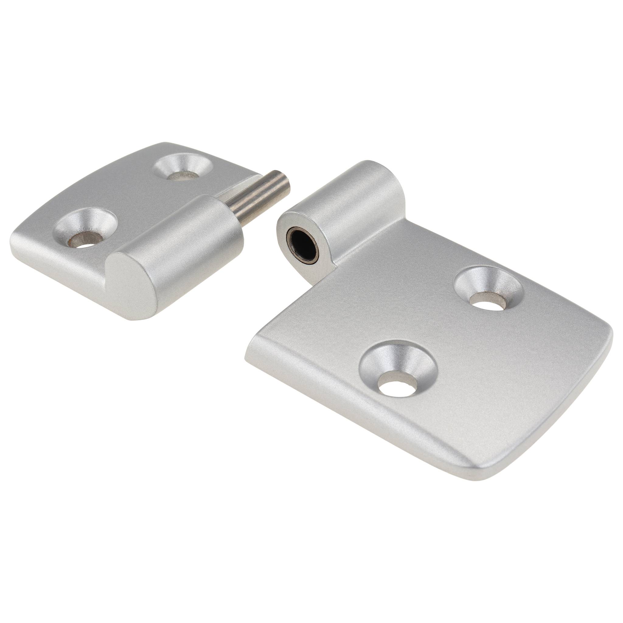 Scharnier, Kombischarnier, 96x48x16, Aluminiumdruckguß, pulverbeschichtet, alufarbig