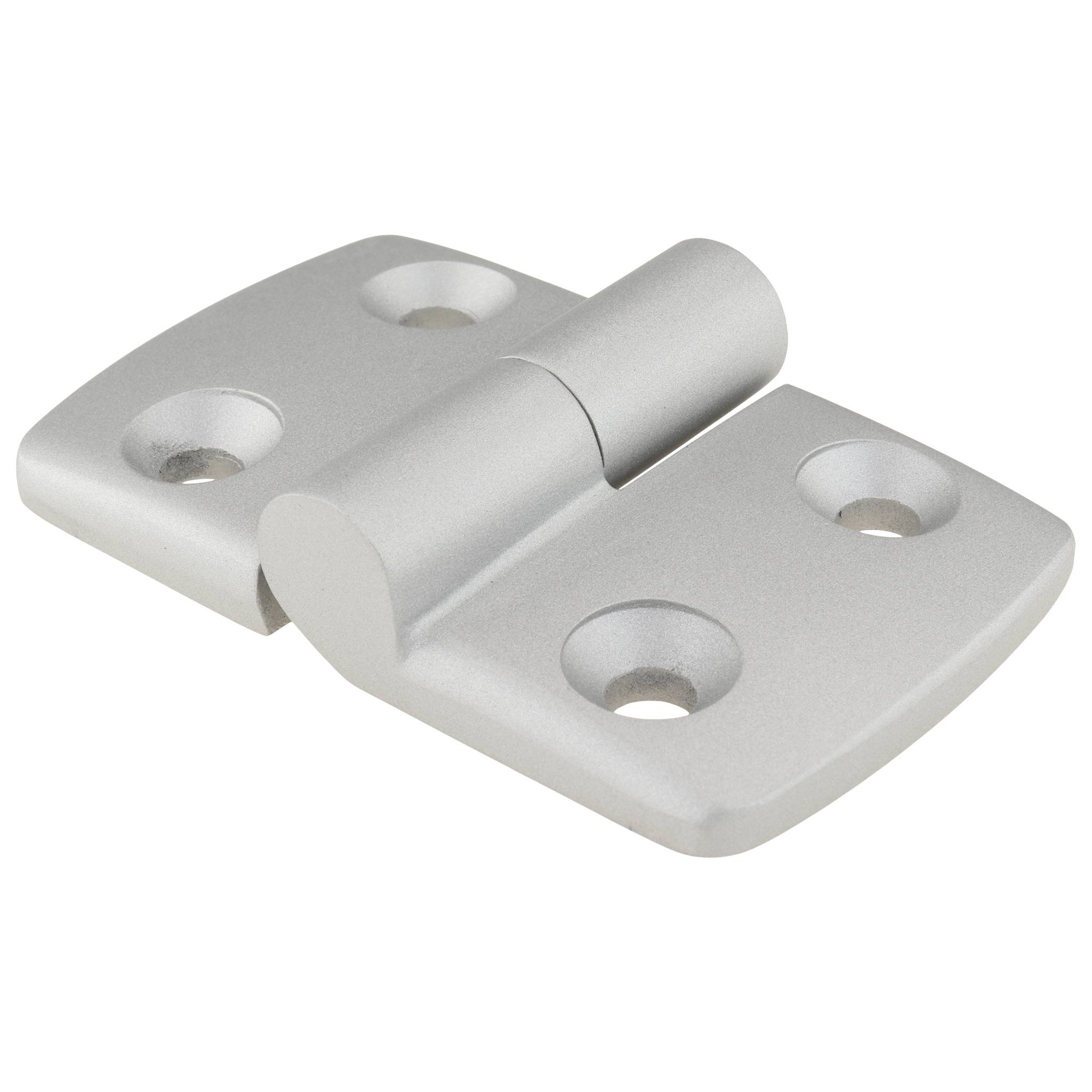 Scharnier, Kombischarnier, 77x48x16, Aluminiumdruckguß, pulverbeschichtet, alufarbig