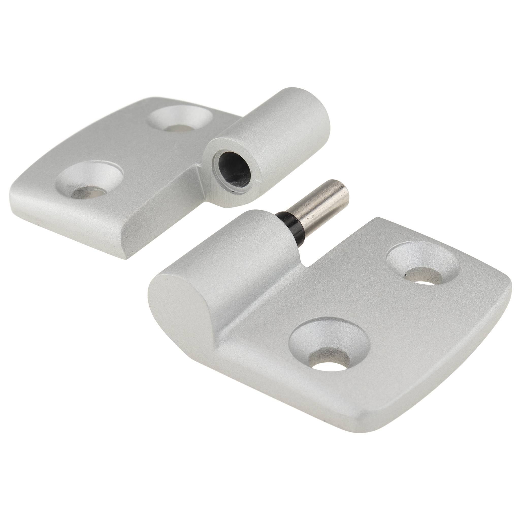 Scharnier, Kombischarnier, 77x48x16, Aluminiumdruckguß, pulverbeschichtet, alufarbig