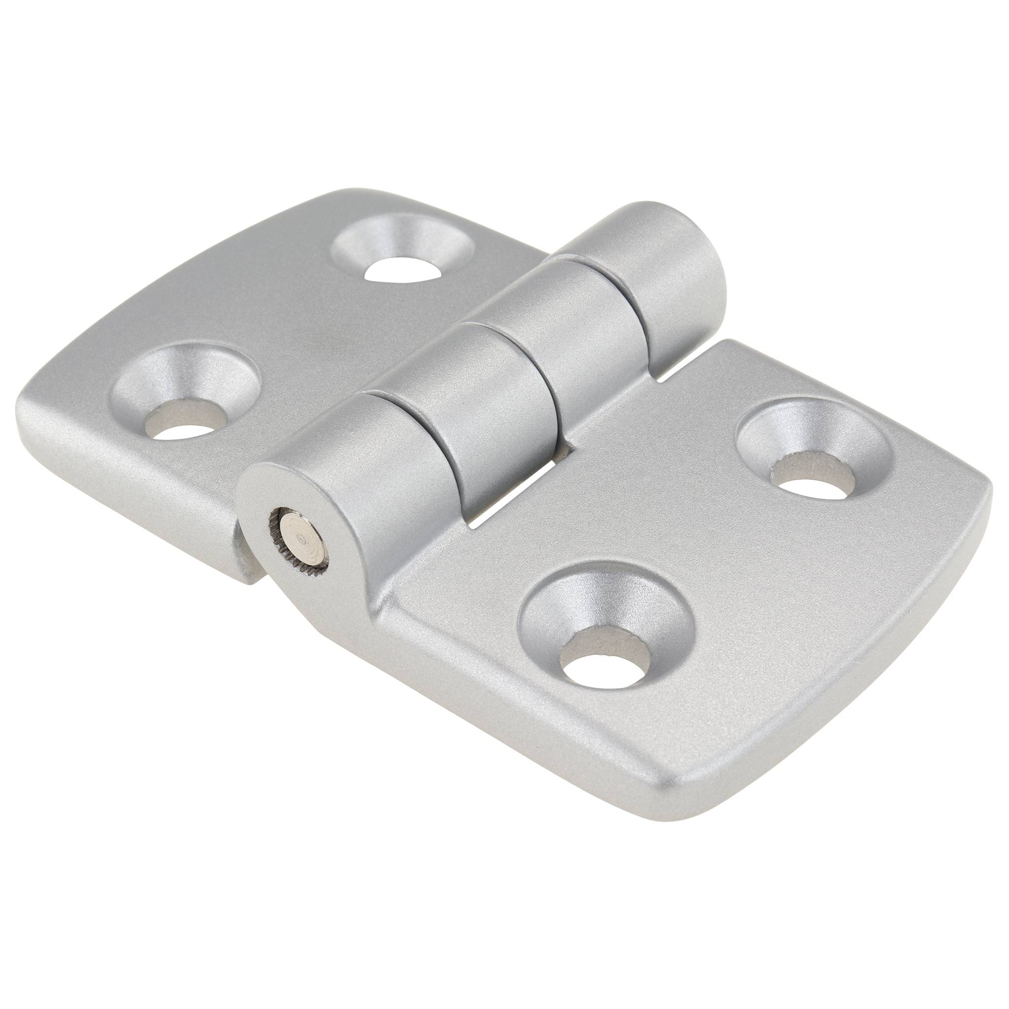 Scharnier, Kombischarnier, 77x48x16, Aluminiumdruckguß, pulverbeschichtet, alufarbig