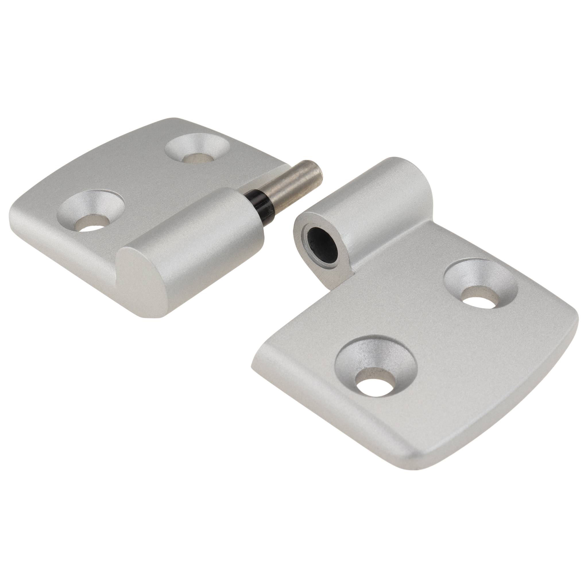 Scharnier, Kombischarnier, 87x48x16, Aluminiumdruckguß, pulverbeschichtet, alufarbig