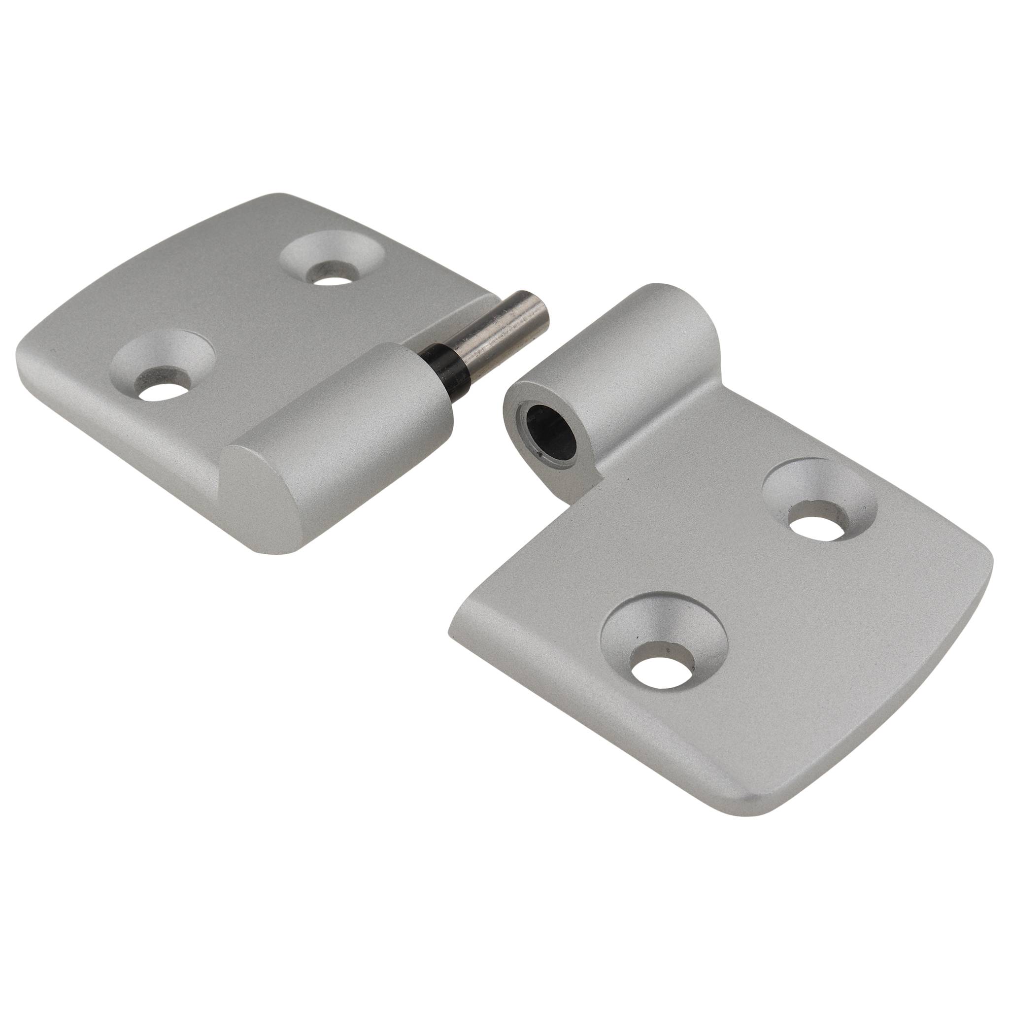 Scharnier, Kombischarnier, 97x48x16, Aluminiumdruckguß, pulverbeschichtet, alufarbig