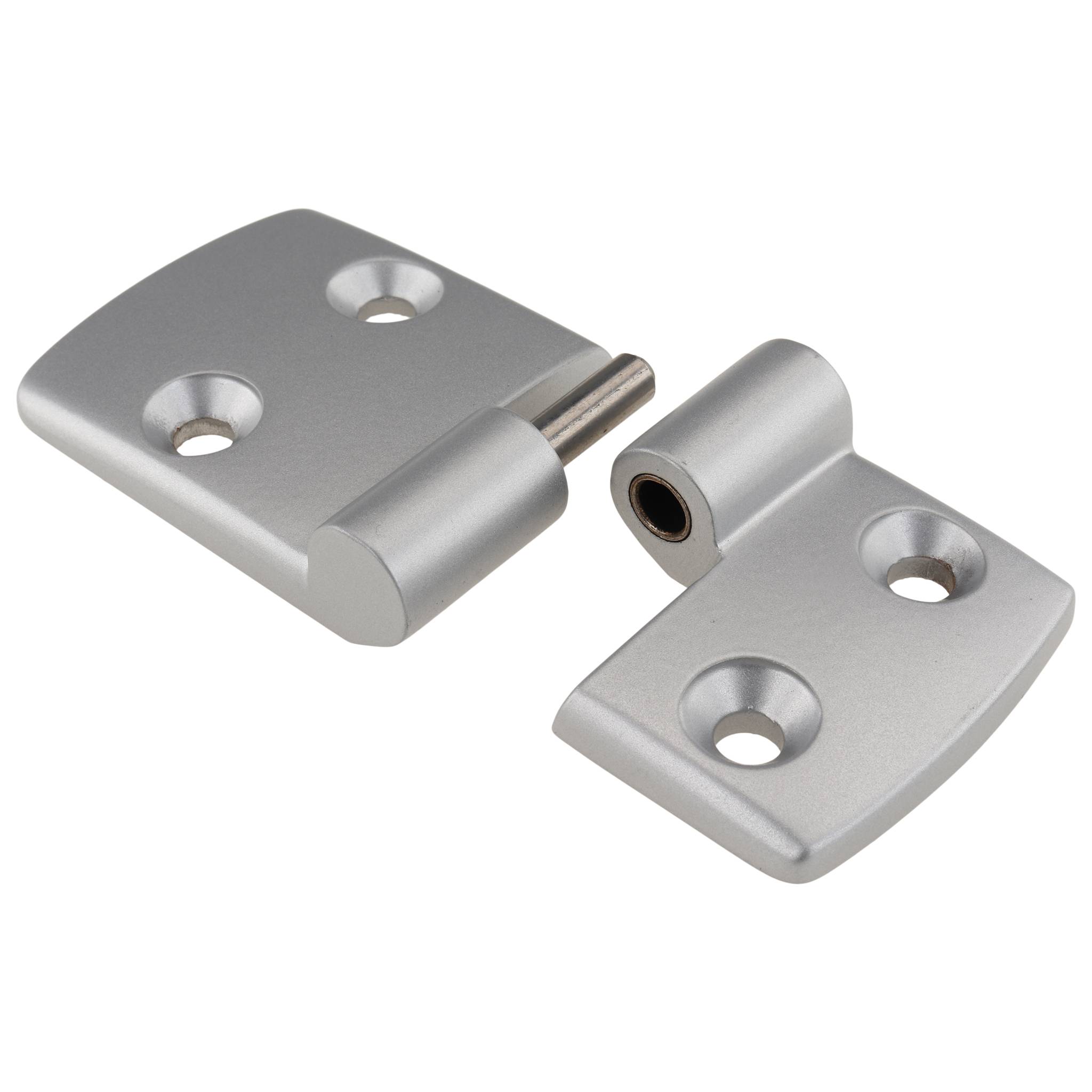 Scharnier, Kombischarnier, 96x48x16, Aluminiumdruckguß, pulverbeschichtet, alufarbig