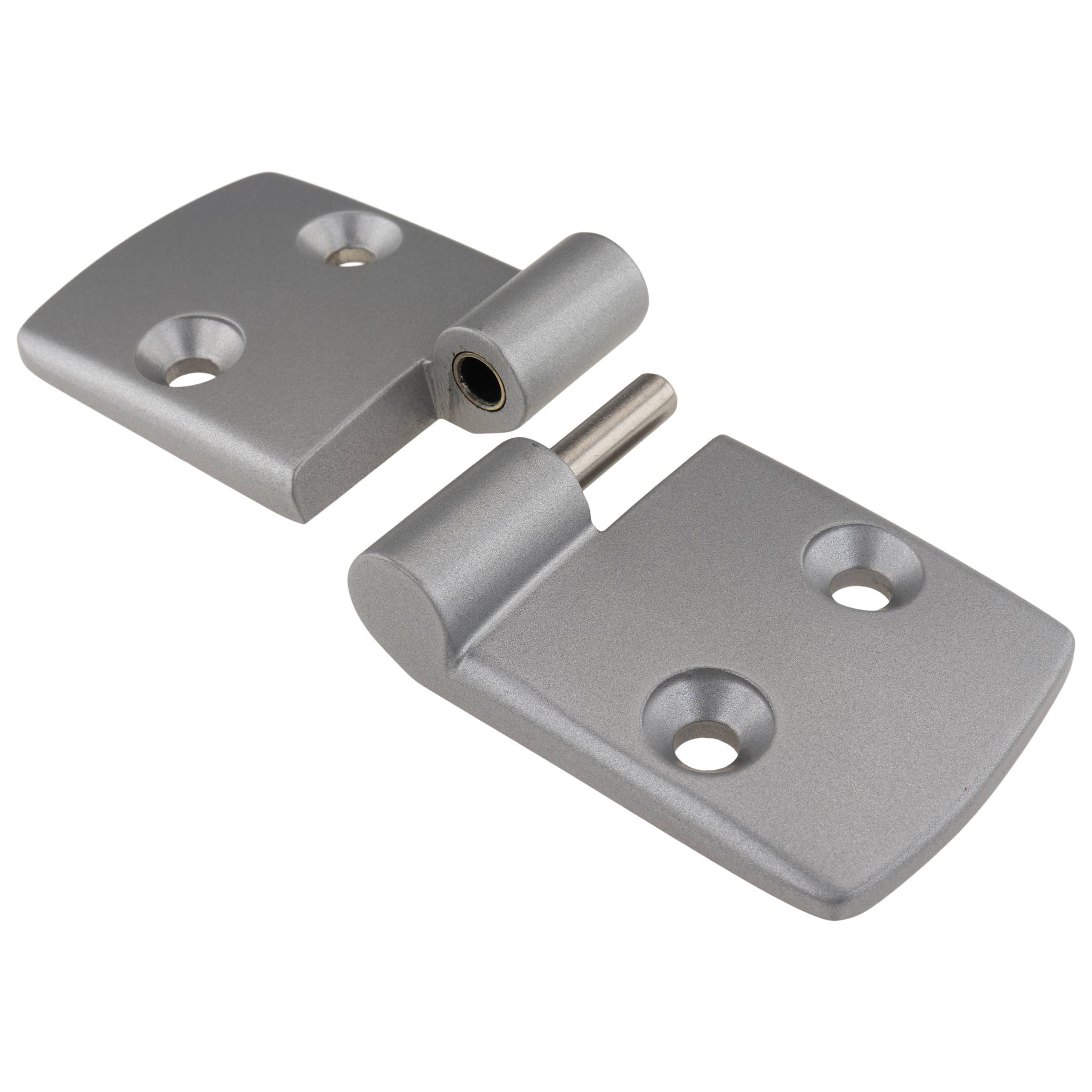 Scharnier, Kombischarnier, 115x48x16, Aluminiumdruckguß, pulverbeschichtet, alufarbig