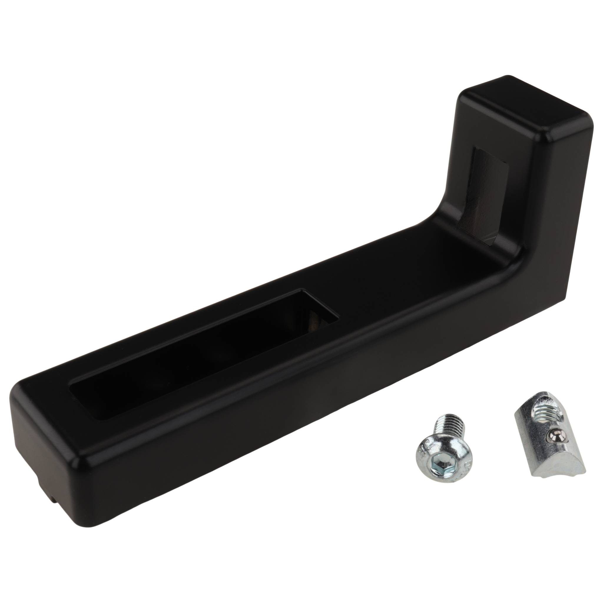 Winkel, Bodenwinkel, 120x15x45, Zink-Druckguß, pulverbeschichtet, schwarz