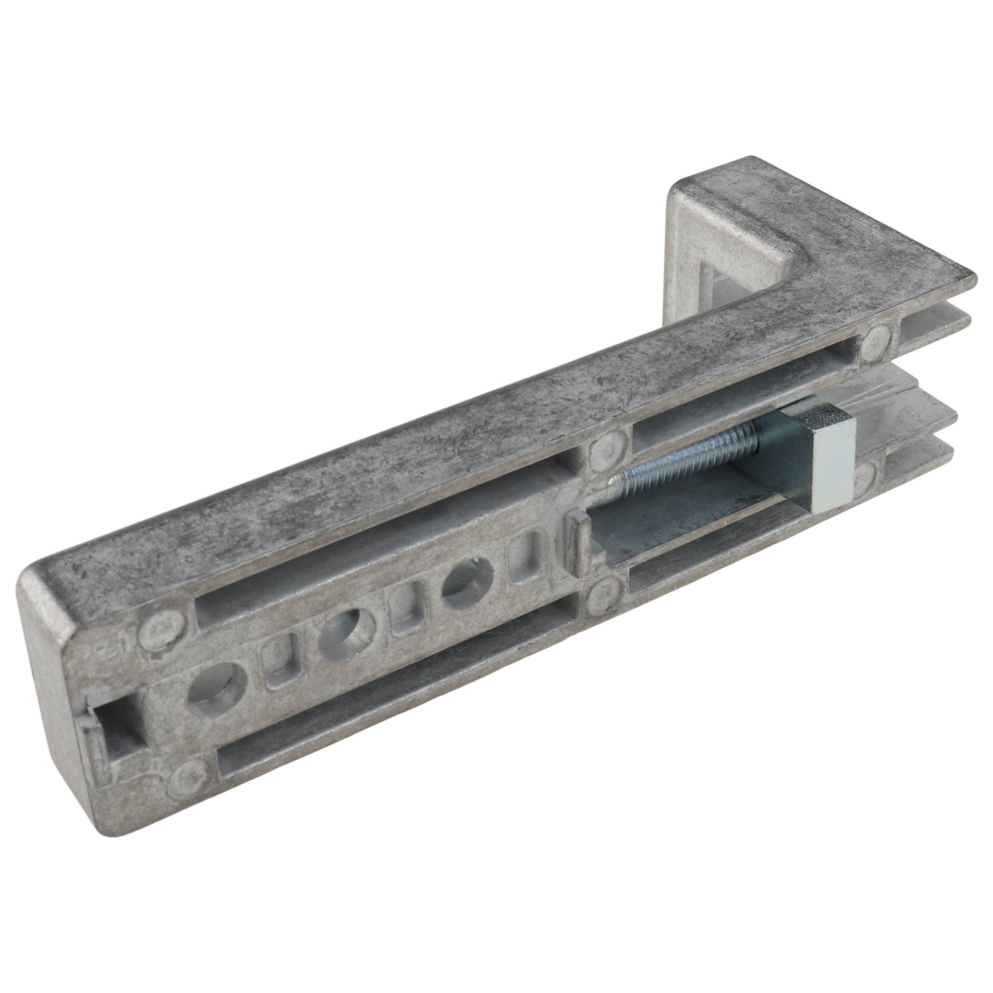 Winkel, Bodenwinkel, 120x15x45, Zink-Druckguß, blank