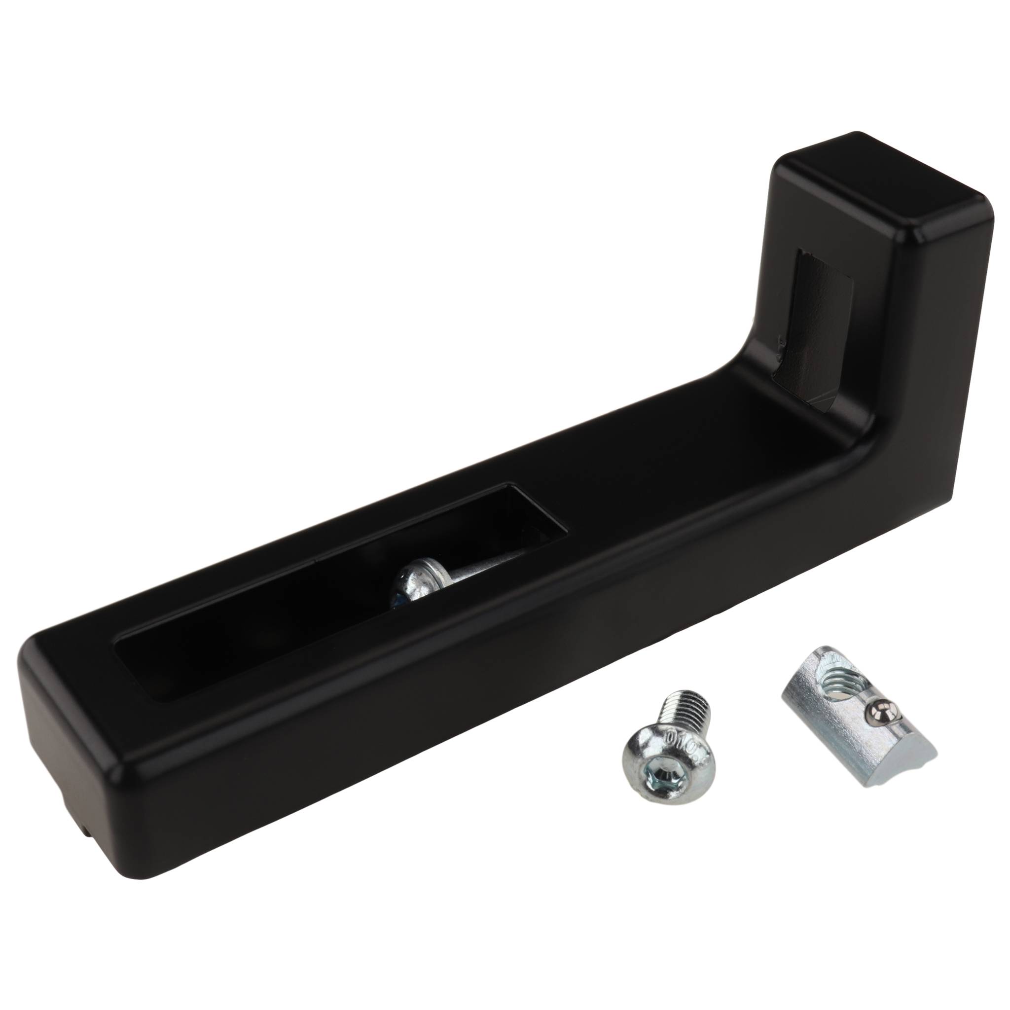 Winkel, Bodenwinkel, 120x15x45, Zink-Druckguß, pulverbeschichtet, schwarz