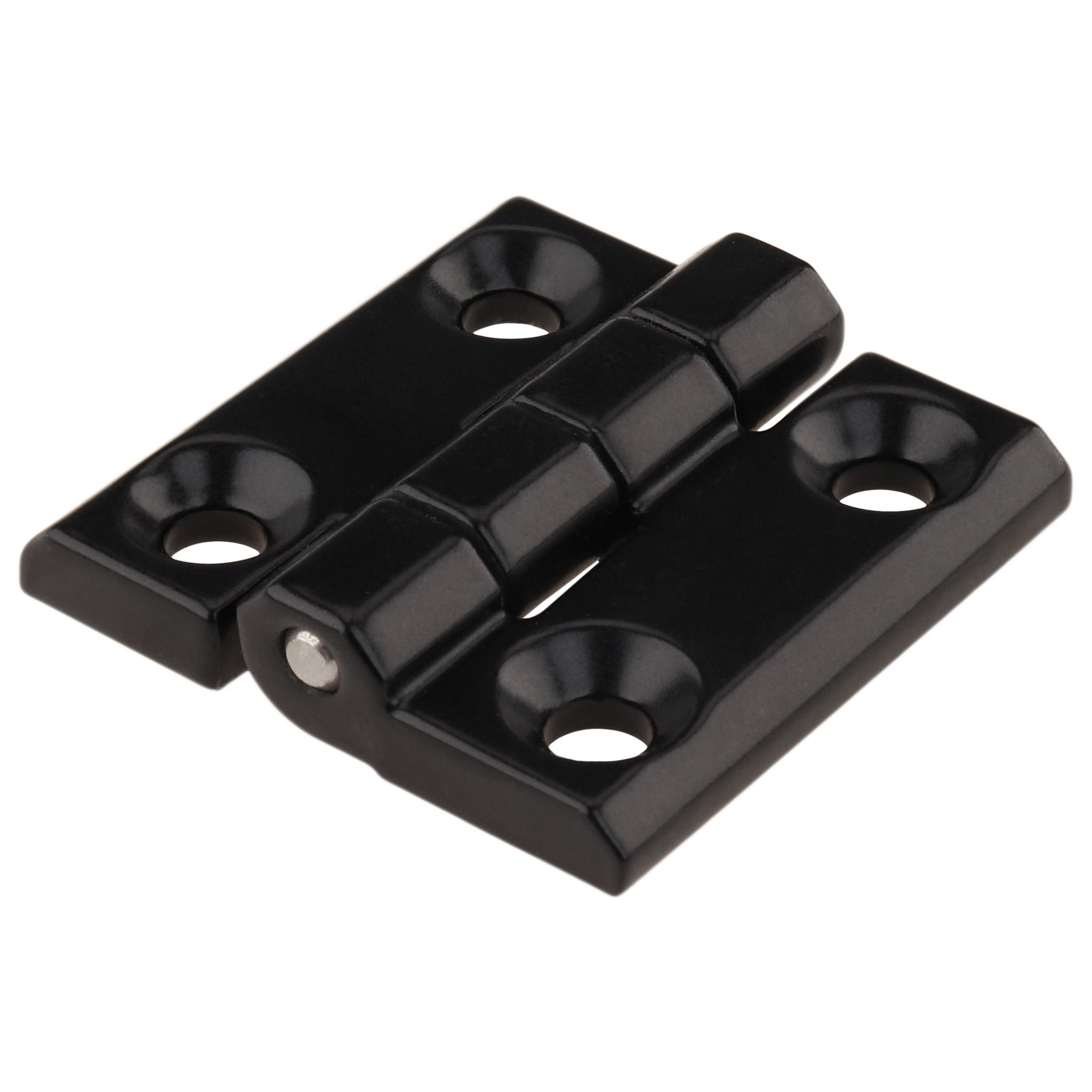 Metallscharnier, 40x40x9, Zink-Druckguß, pulverbeschichtet, schwarz