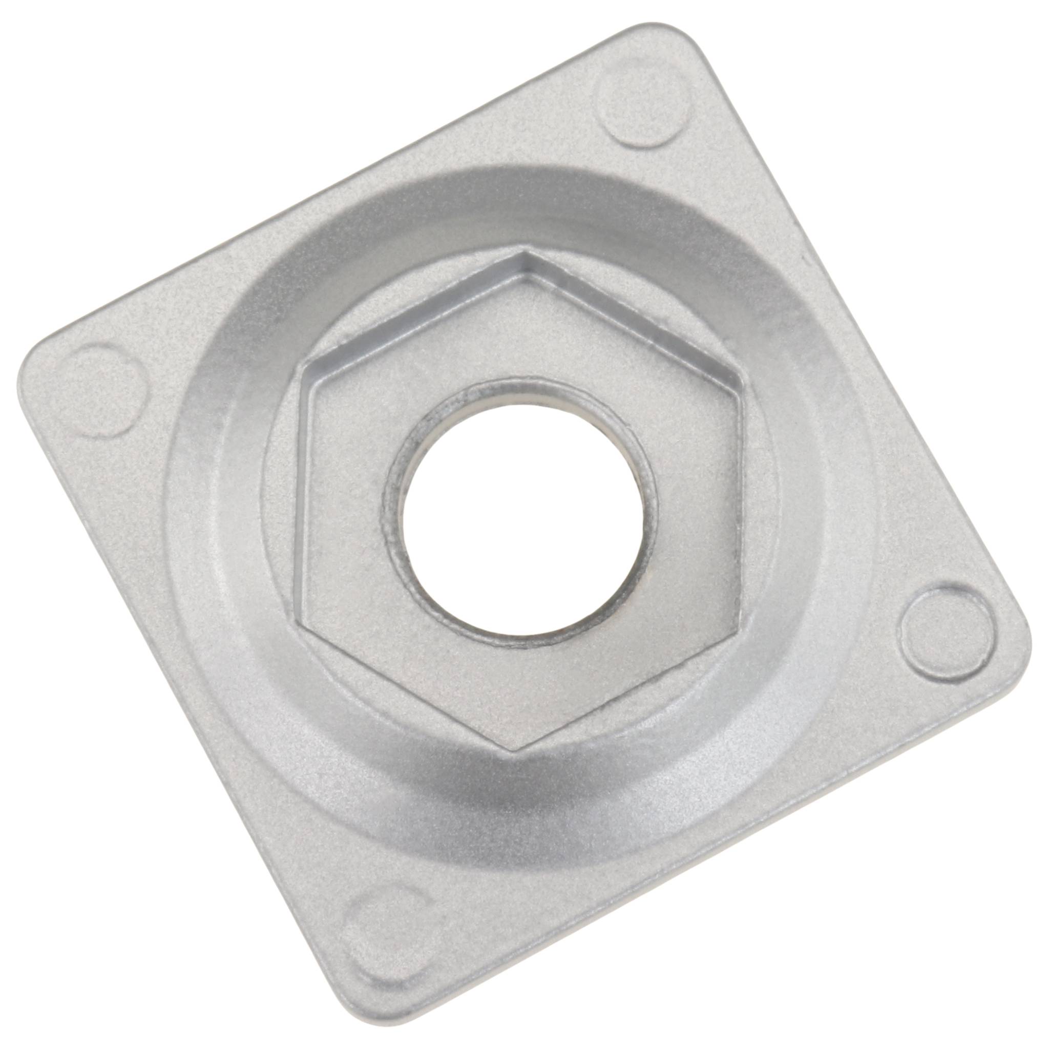 Platte, Adapterplatte, 40x40, Zink-Druckguß, pulverbeschichtet, alufarbig