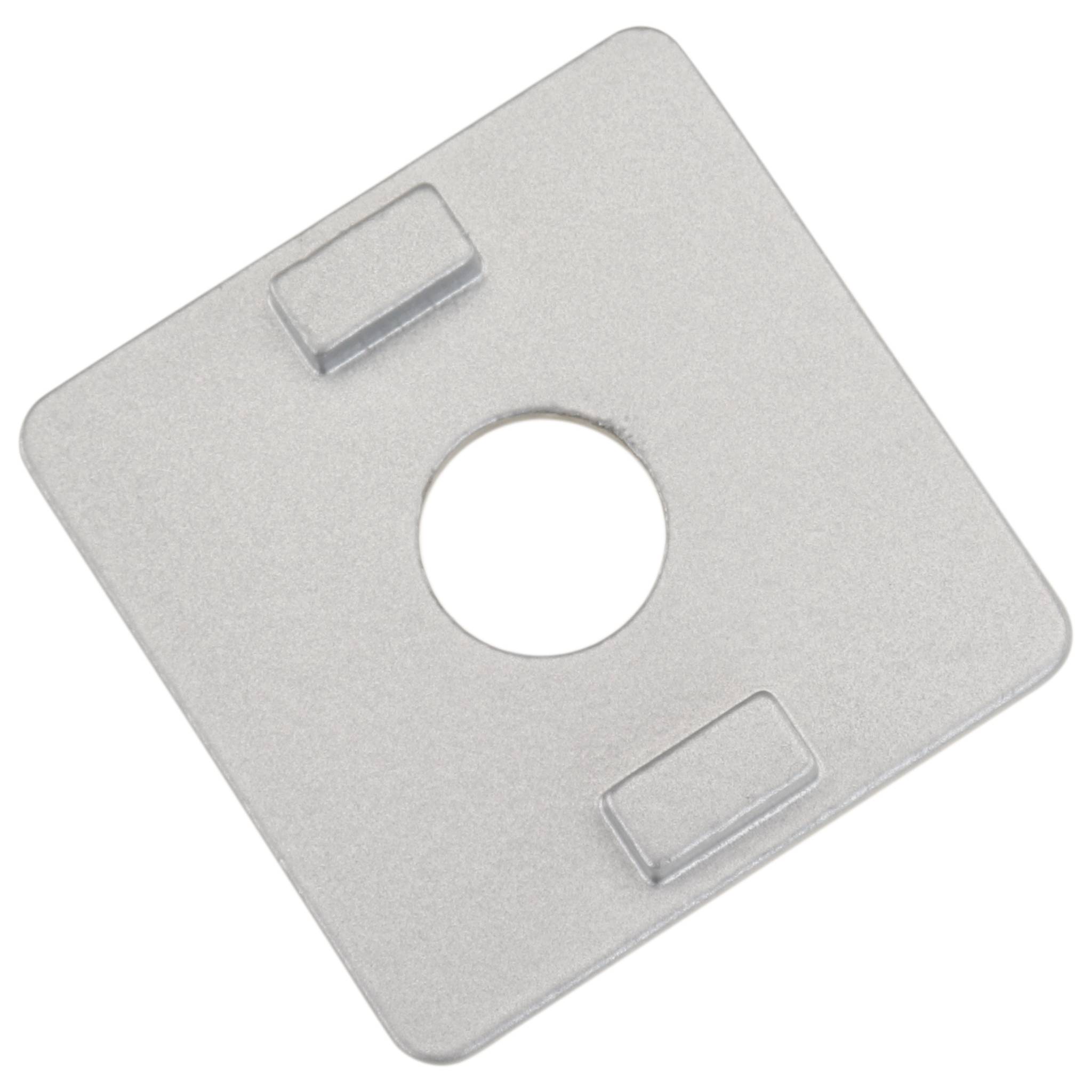 Platte, Adapterplatte, 40x40, Zink-Druckguß, pulverbeschichtet, alufarbig