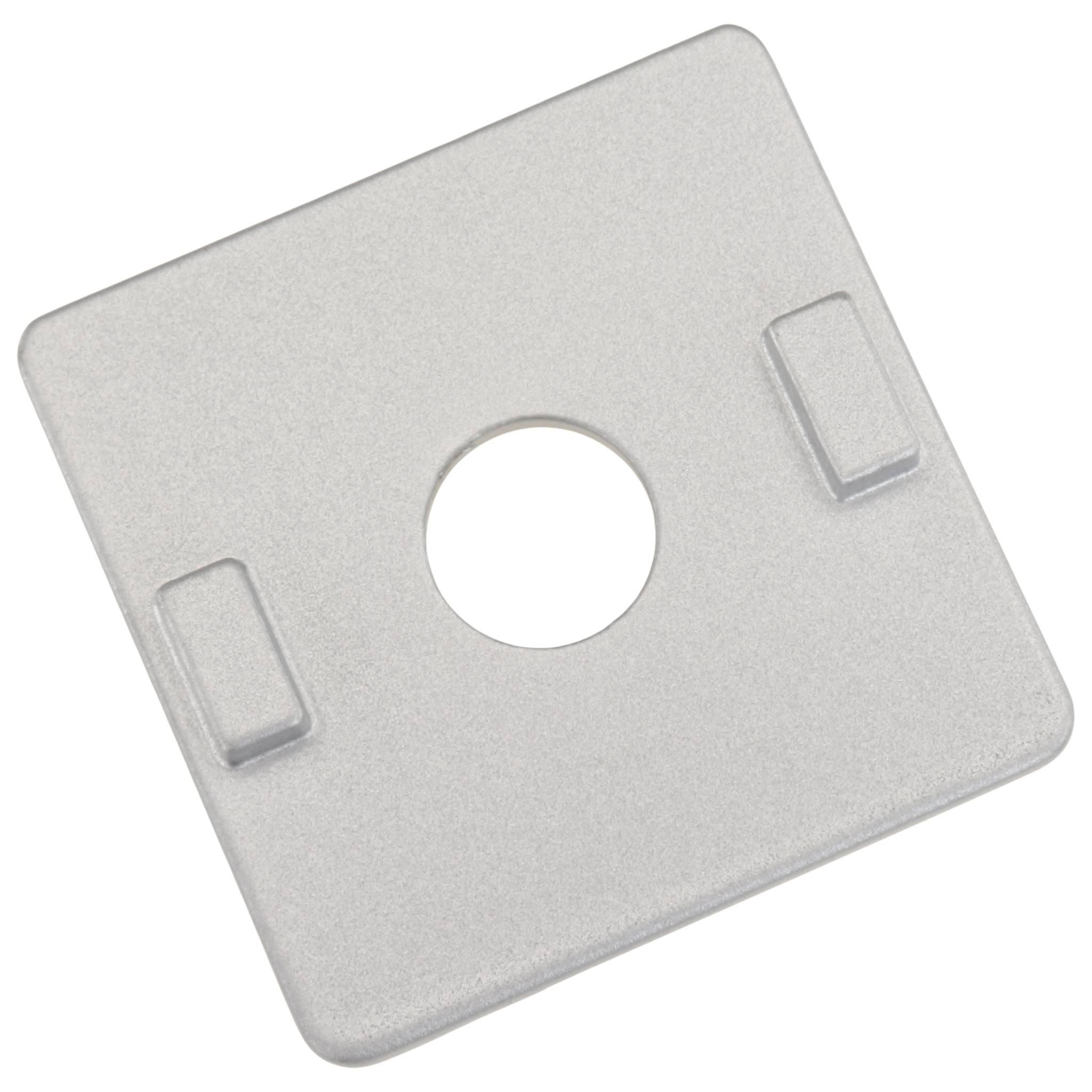 Platte, Adapterplatte, 45x45, Zink-Druckguß, pulverbeschichtet, alufarbig