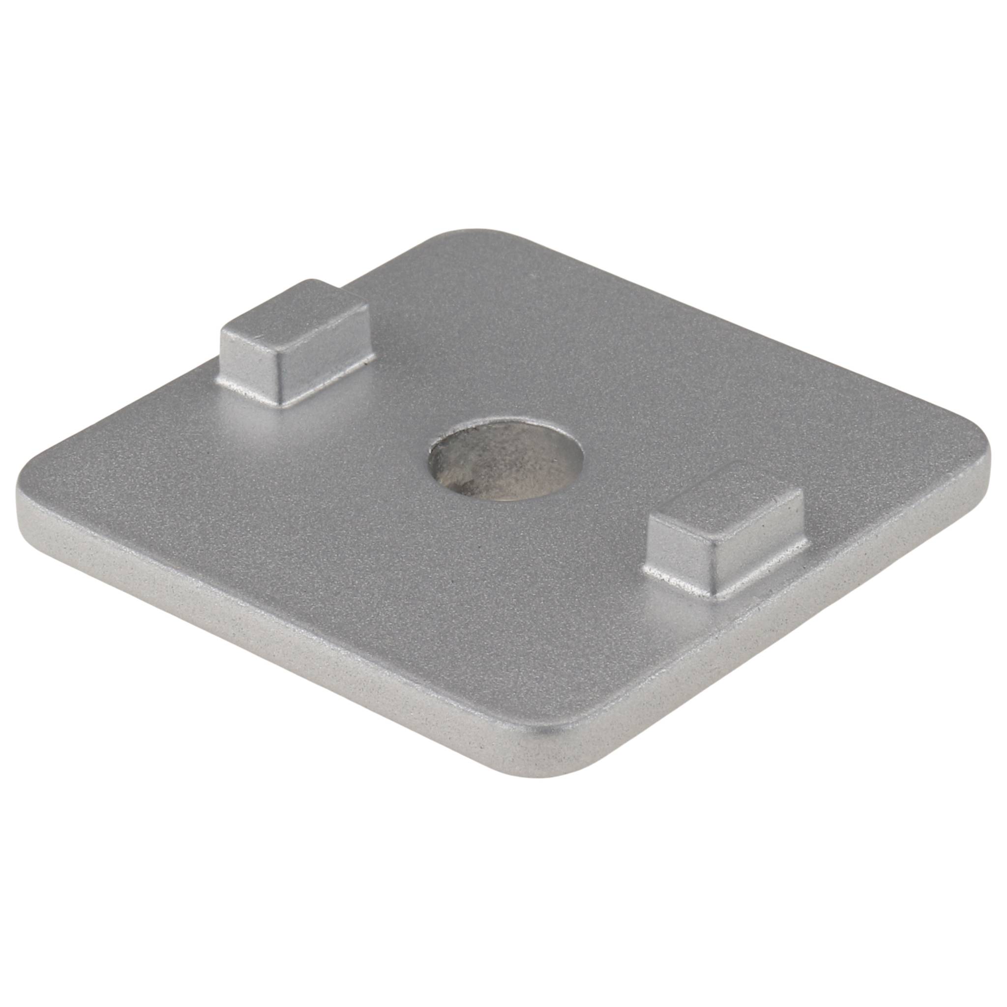 Platte, Adapterplatte, 40x40, Zink-Druckguß, pulverbeschichtet, alufarbig