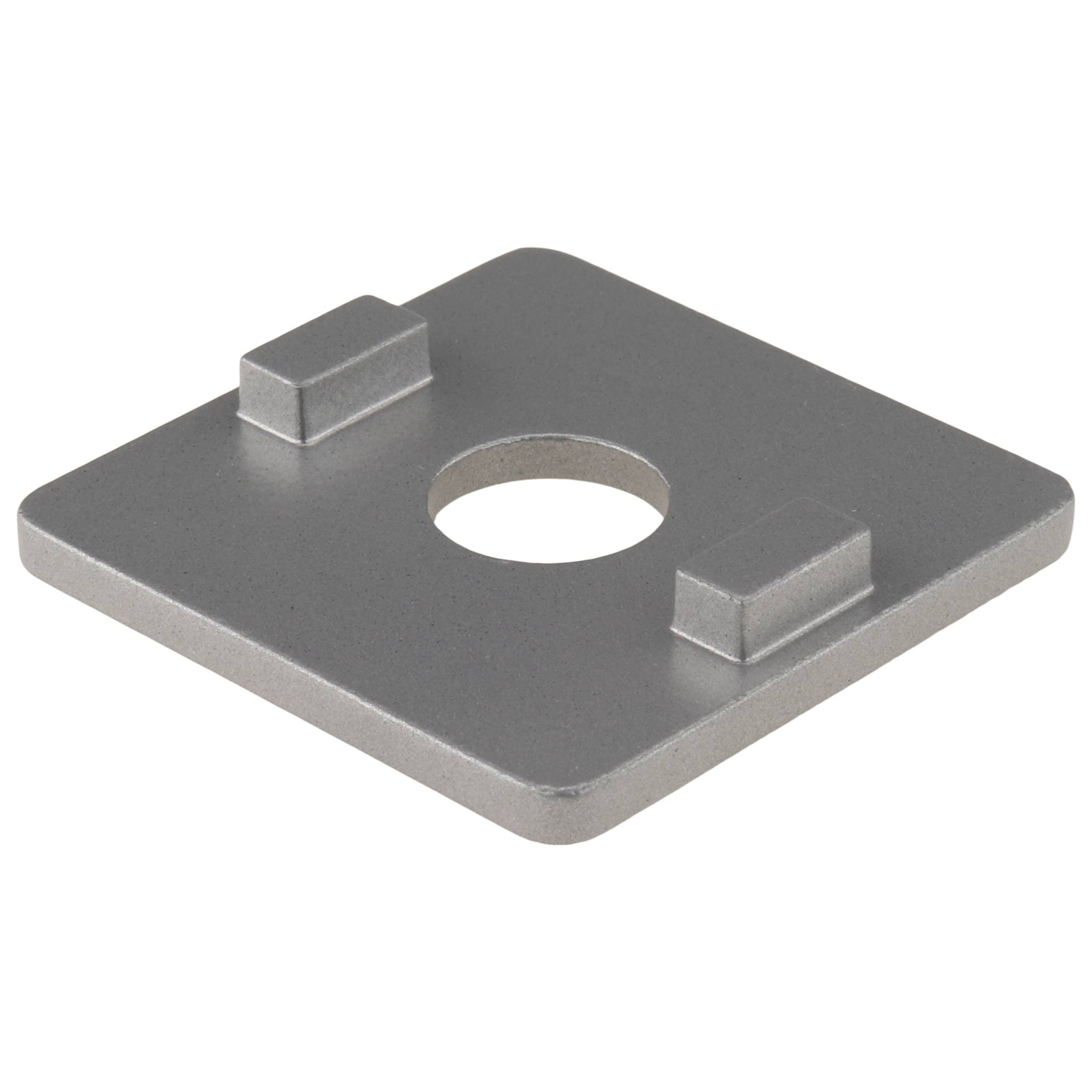 Platte, Adapterplatte, 40x40, Zink-Druckguß, pulverbeschichtet, alufarbig