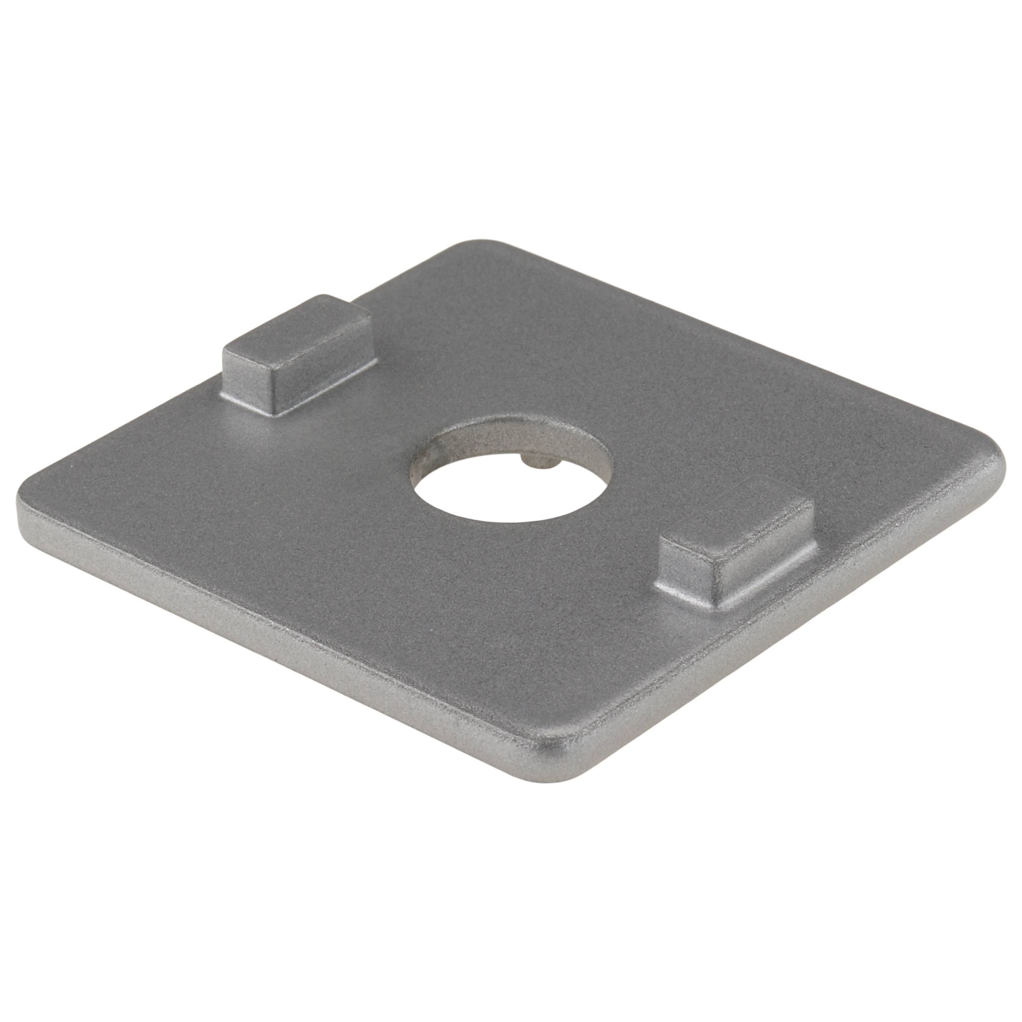 Platte, Adapterplatte, 45x45, Zink-Druckguß, pulverbeschichtet, alufarbig