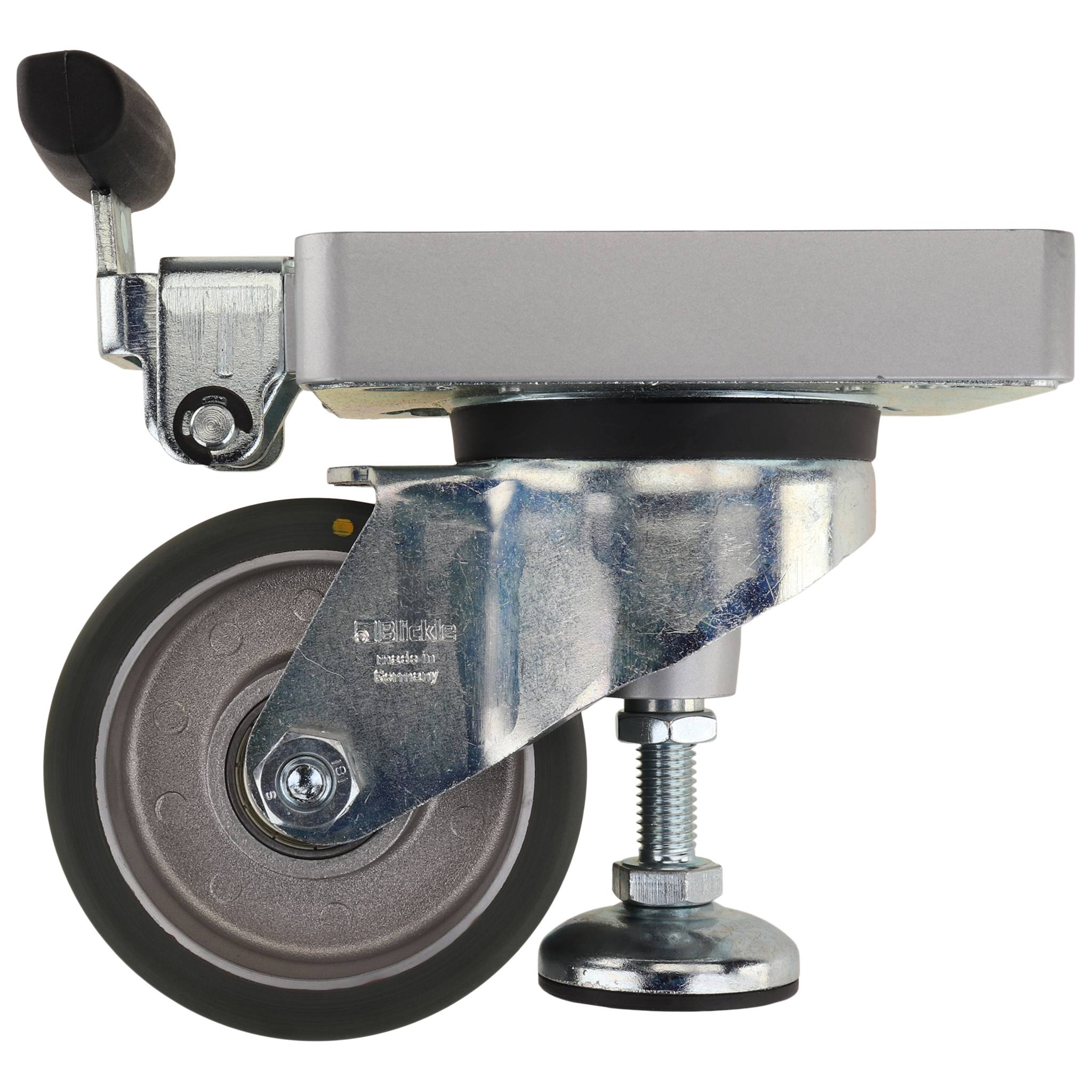 Rolle, Lenkrolle, D100, Radkörper Aluminium, grau