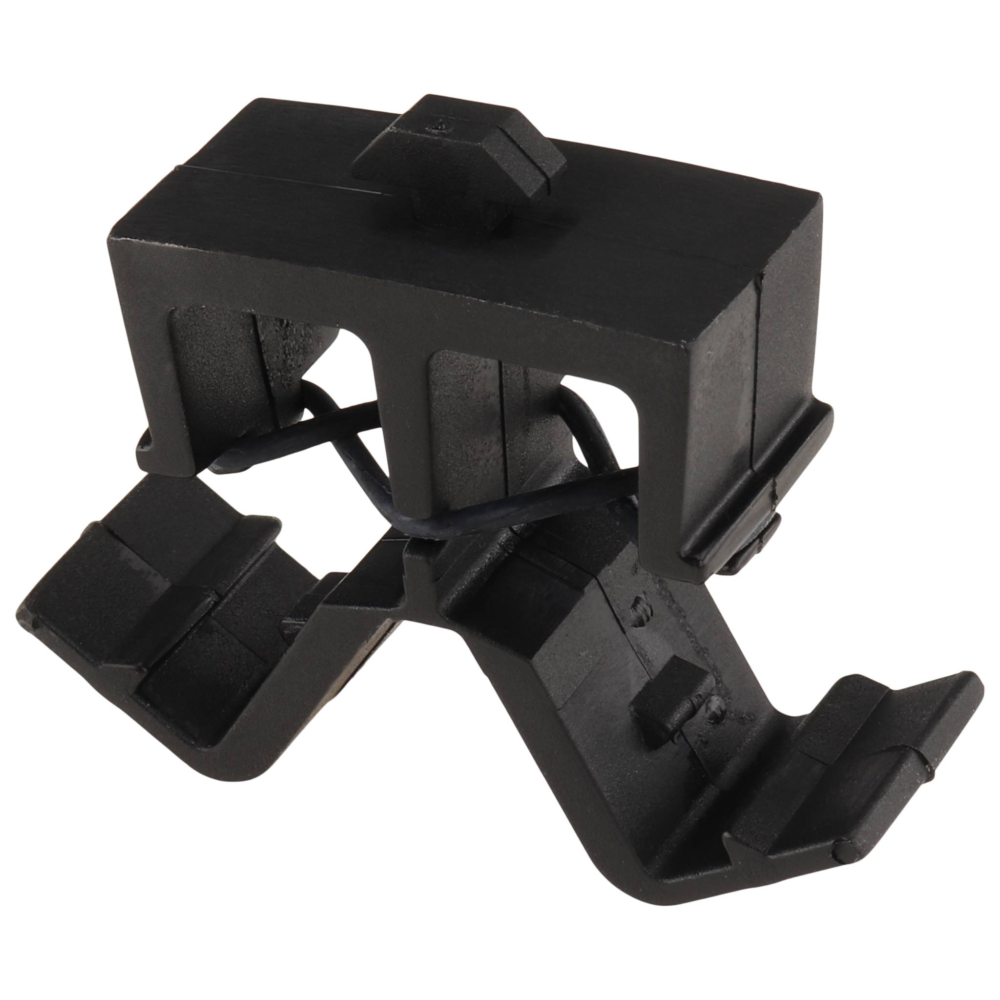 Kabelhalteblock, Clip-Kabelbinder - 2 Kammern - mit Hammer, 40x16x30, Kunststoff PA, roh, schwarz