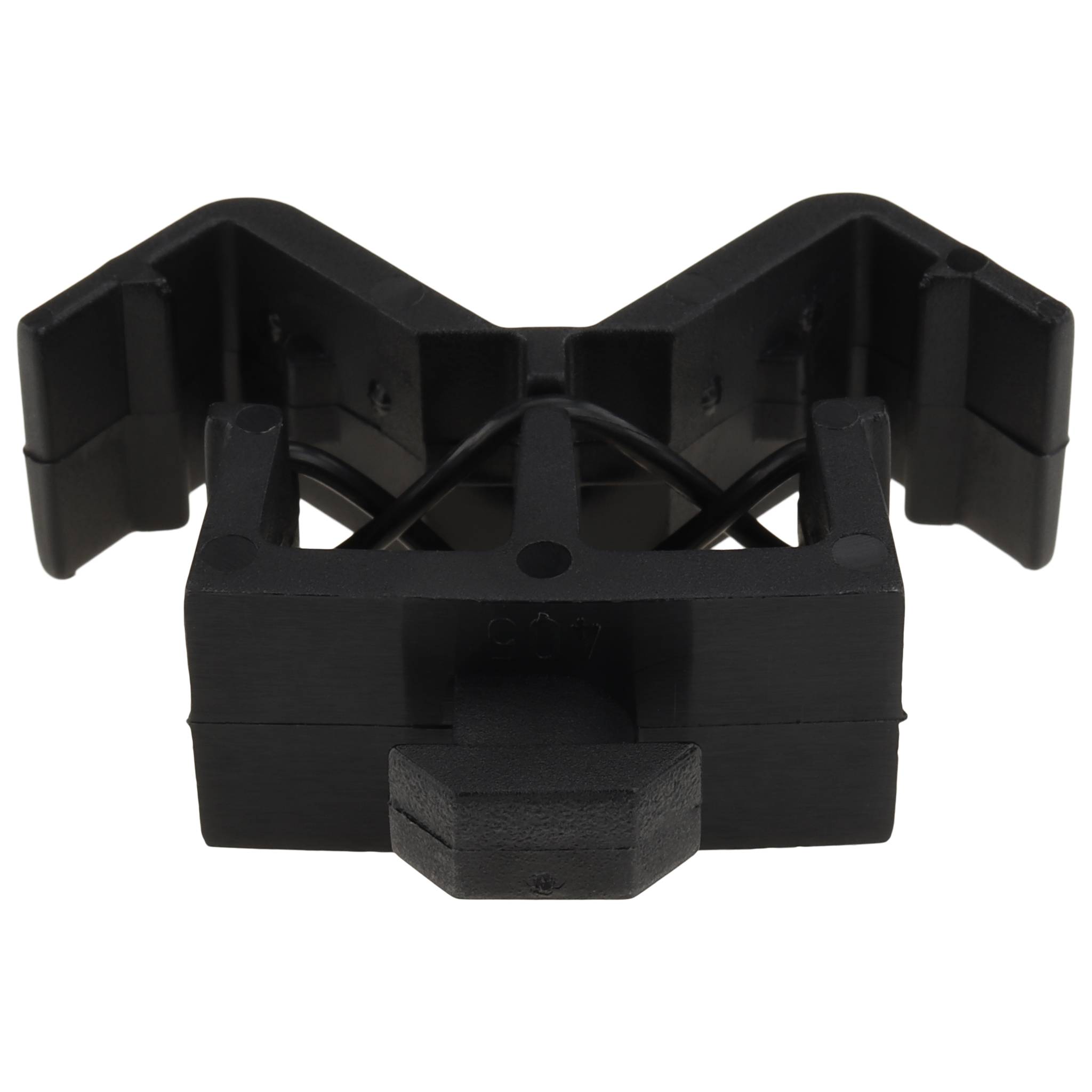 Kabelhalteblock, Clip-Kabelbinder - 2 Kammern - mit Hammer, 40x16x30, Kunststoff PA, roh, schwarz