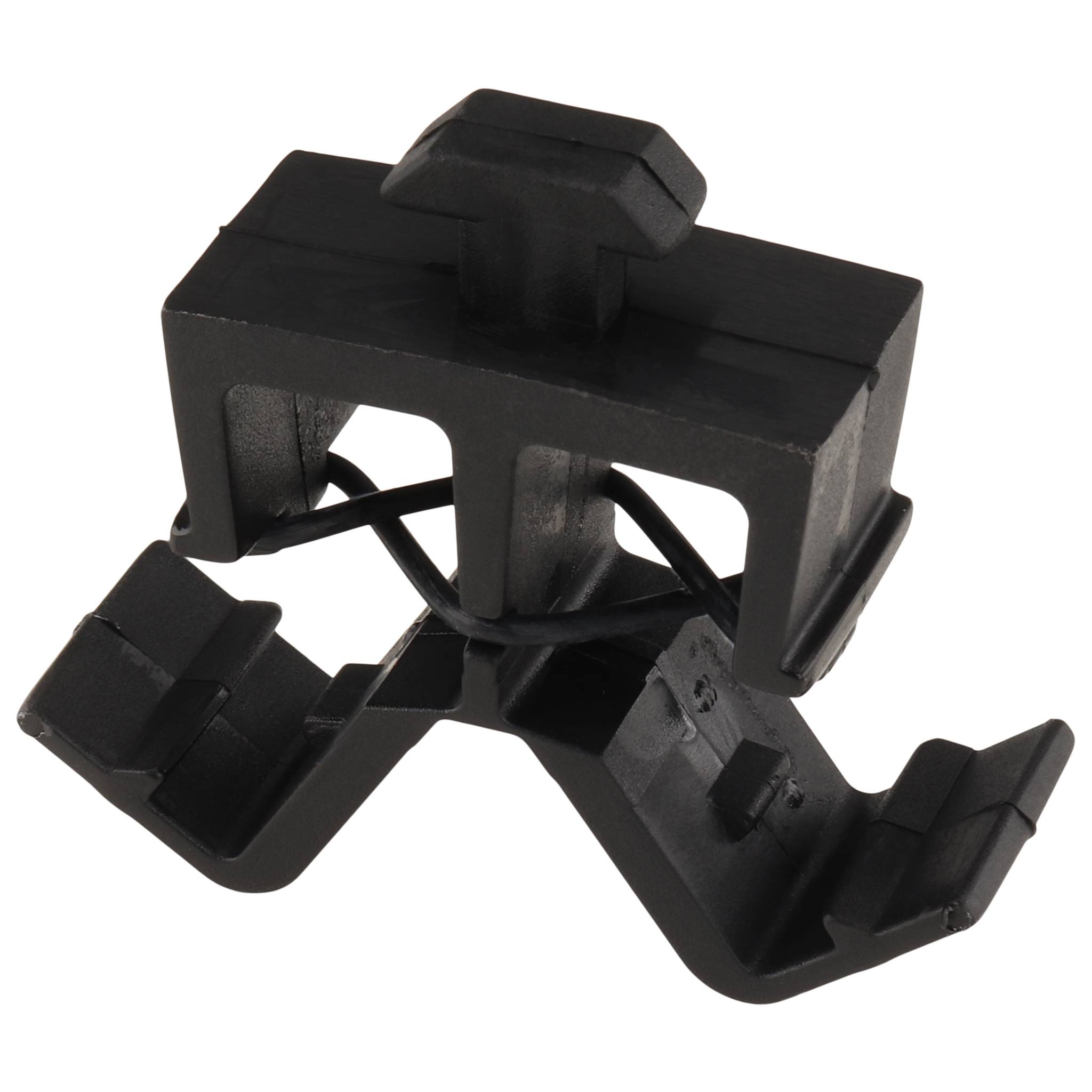 Kabelhalteblock, Clip-Kabelbinder - 2 Kammern - mit Hammer, 40x16x30, Kunststoff PA, roh, schwarz