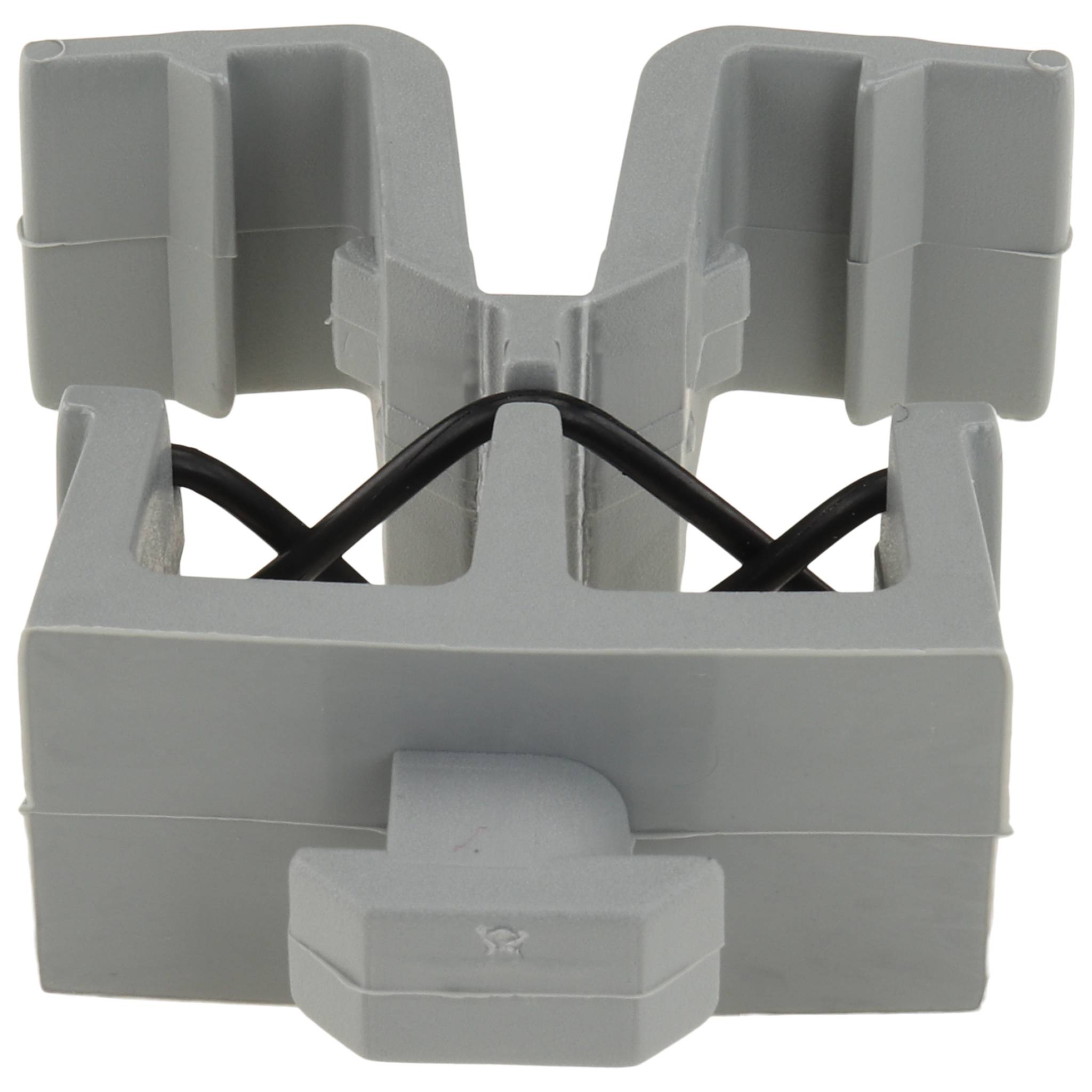 Kabelhalteblock, Clip-Kabelbinder - 2 Kammern - mit Hammer, 40x16x30, Kunststoff PA, roh, grau