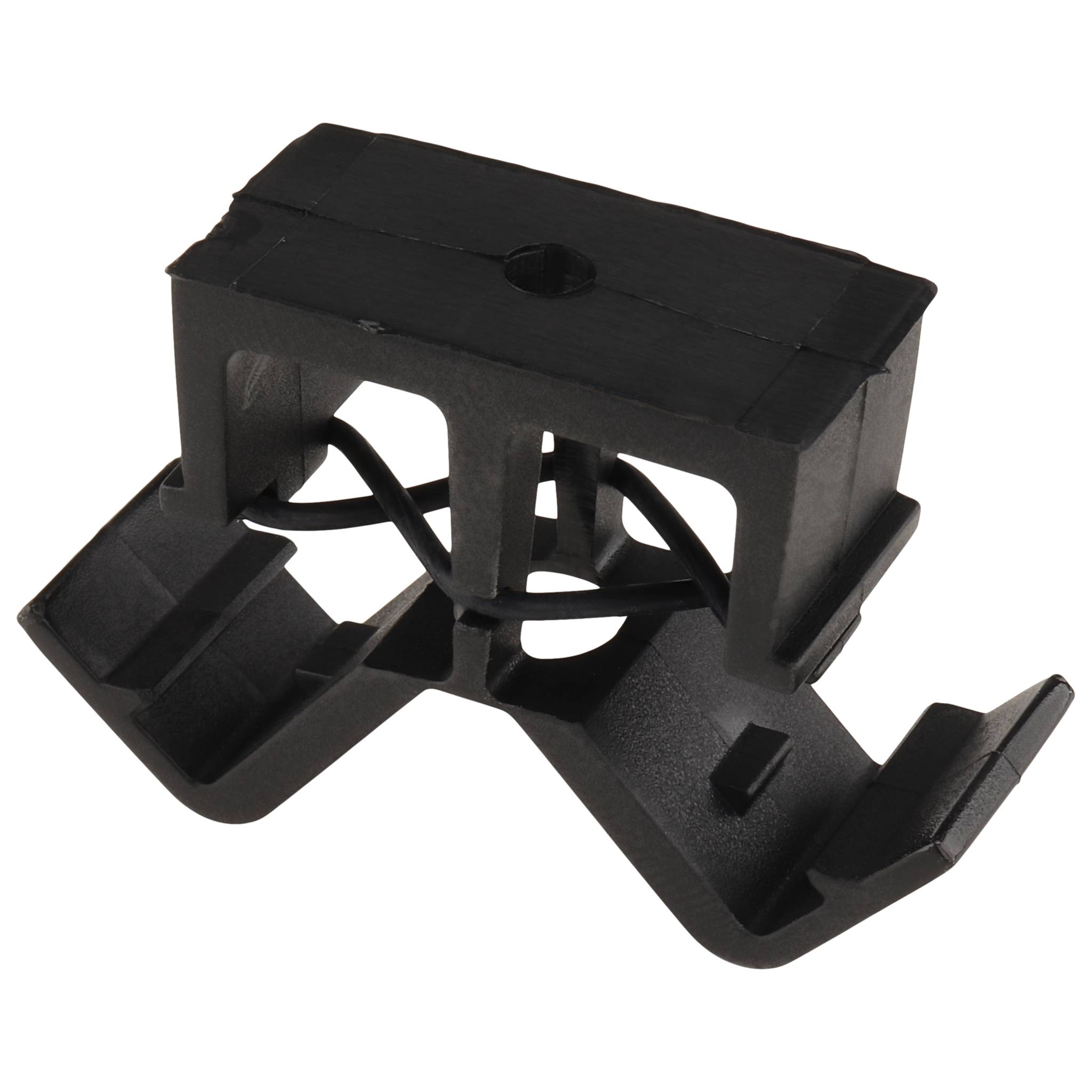 Kabelhalteblock, Clip-Kabelbinder - 2 Kammern, 40x16x20, Kunststoff PA, roh, schwarz