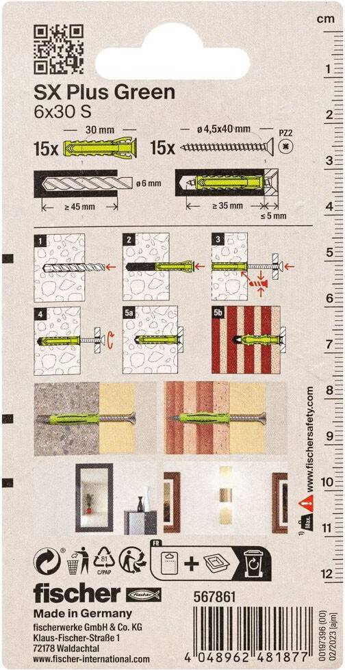Fischer Deutschl. Dübel SX Plus SXPl.6x30SK(VE15)