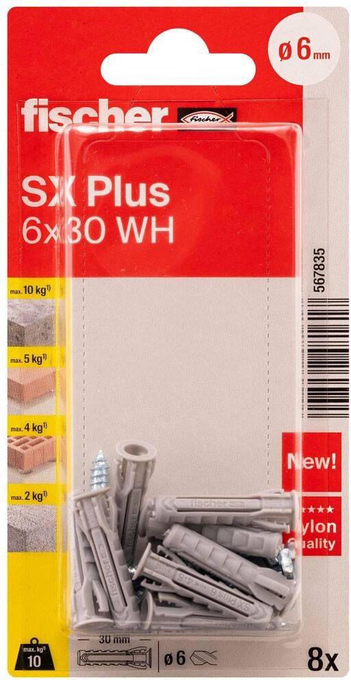 Fischer Deutschl. Dübel SX Plus SXPl.6x30WHK(VE8)