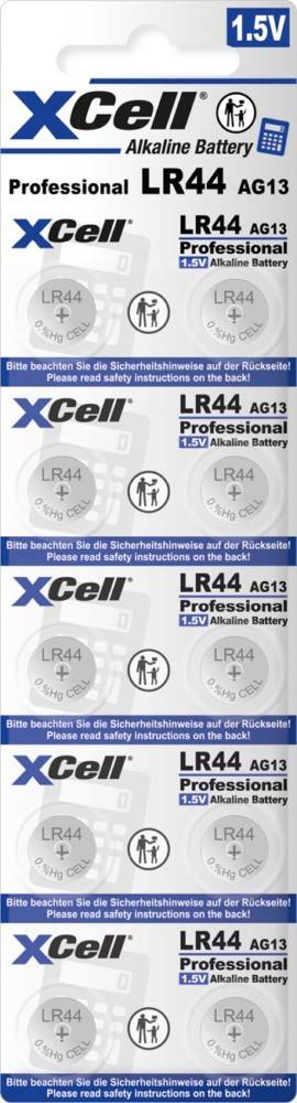 Hückmann XCell Alkaline Knopfzelle LR44-B10(VE 10)