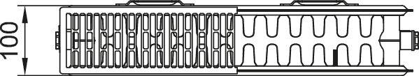 Kermi x2 Profil-K T22 300x100x1000 QN959, RAL9016, 10bar, m.Abd, WKL