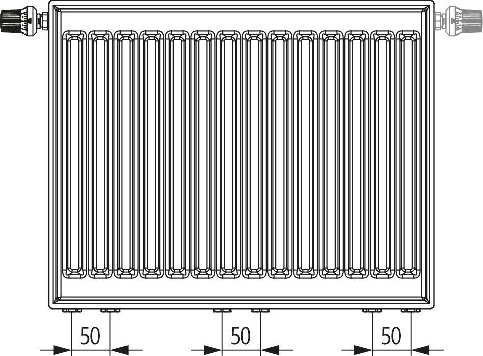 Kermi X2 Profil-Vmulti T22 500x100x1200 QN1729, weiß, 10bar, Ventil, m.Abd., SK