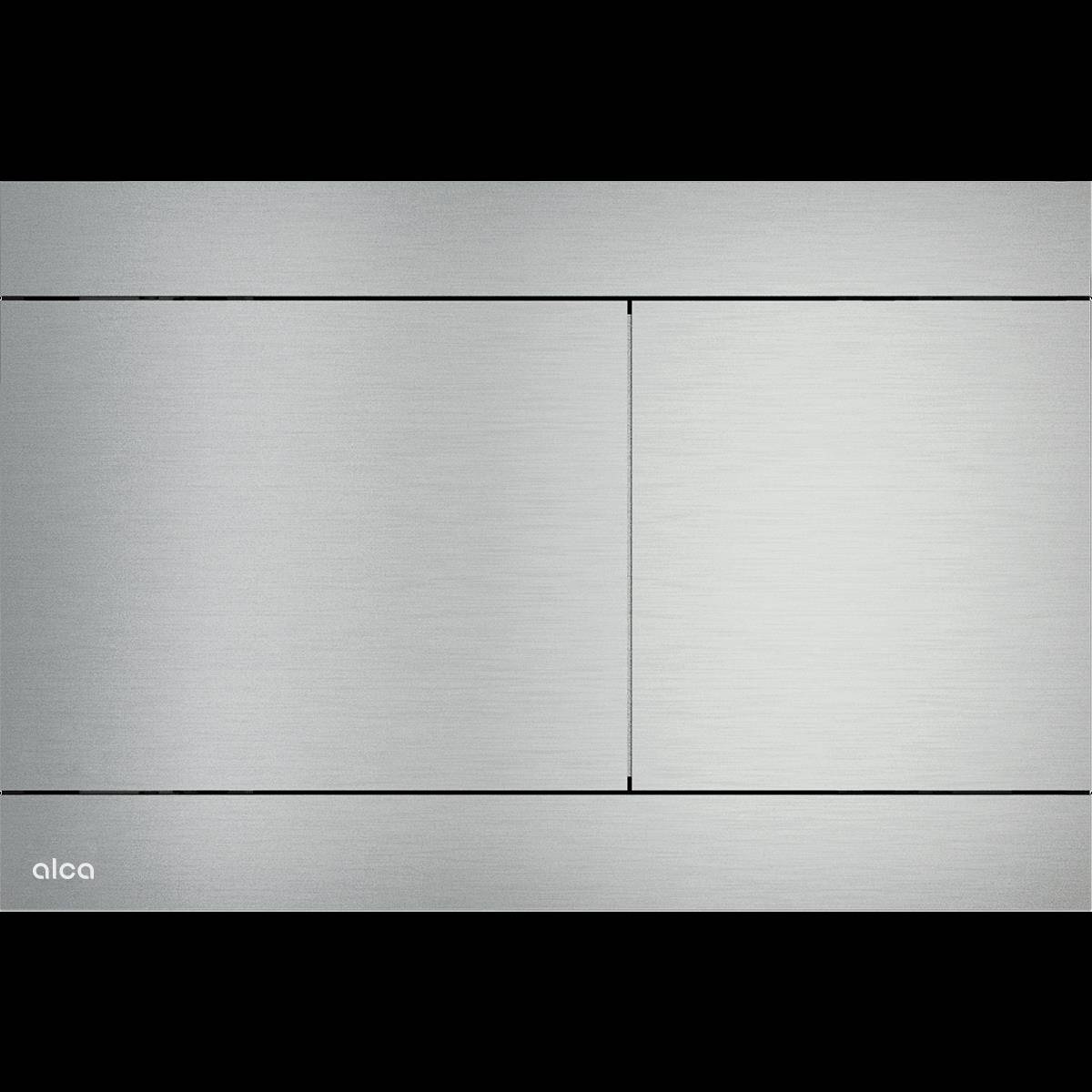 Gebürstetes silbernes rechteckiges, bündig an der Wand montiertes Panel mit zwei Abschnitten und 