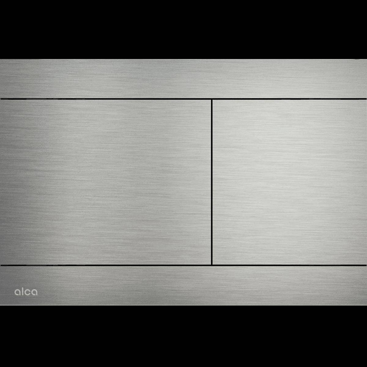 Gebürstetes Metall Dual-Flush-Toilettenpanel mit zwei rechteckigen Tasten, mit der Marke 