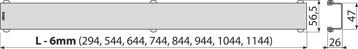 AlcaDrain Duschrost DESIGN für Duschrinnen Edelstahl-Matt 550 mm