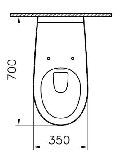 Vitra Bad C100 Wand-Tiefspül-WC spülrandlos 700mm Ausladung weiß