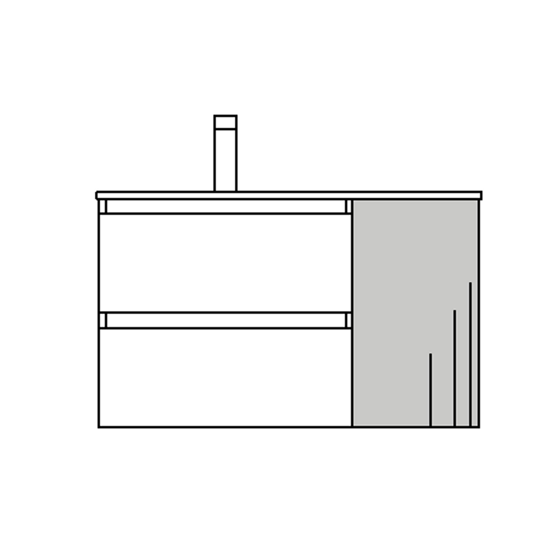 Salgar Schrankelement wandhängend ALLIANCE 300 links / rechts 1 geschwungene Tür zum Öffnen mit Pushsystem WEIß GLÄNZEND 300 x 540 x 450 mm