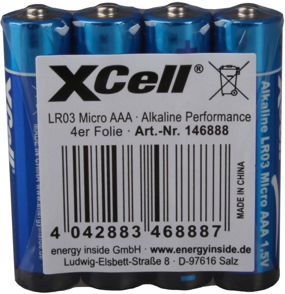 Hückmann Batterie 1,5V Micro AAA LR03 AAAshrink(VE 4)