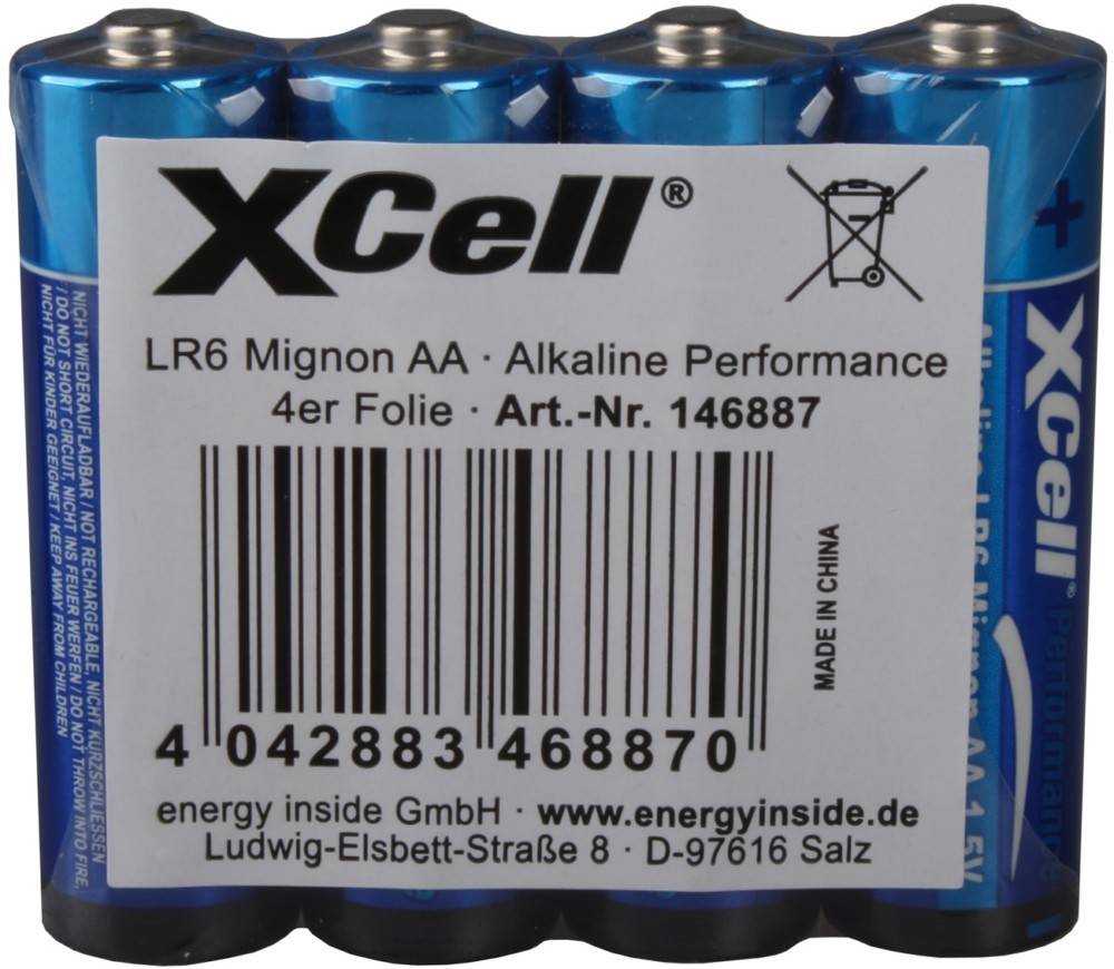 Hückmann Batterie 1,5V Mignon AA LR6 AA(VE 4)