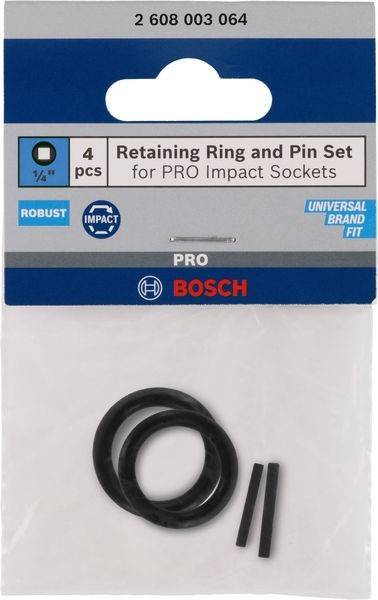 Sicherungsring und Stift-Set für PRO Schlagschraubereinsätze, 4-tlg., 1/2 Zoll